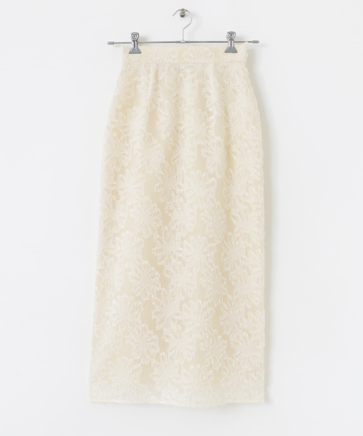 フラワージャガードストレートスカート IVORY S