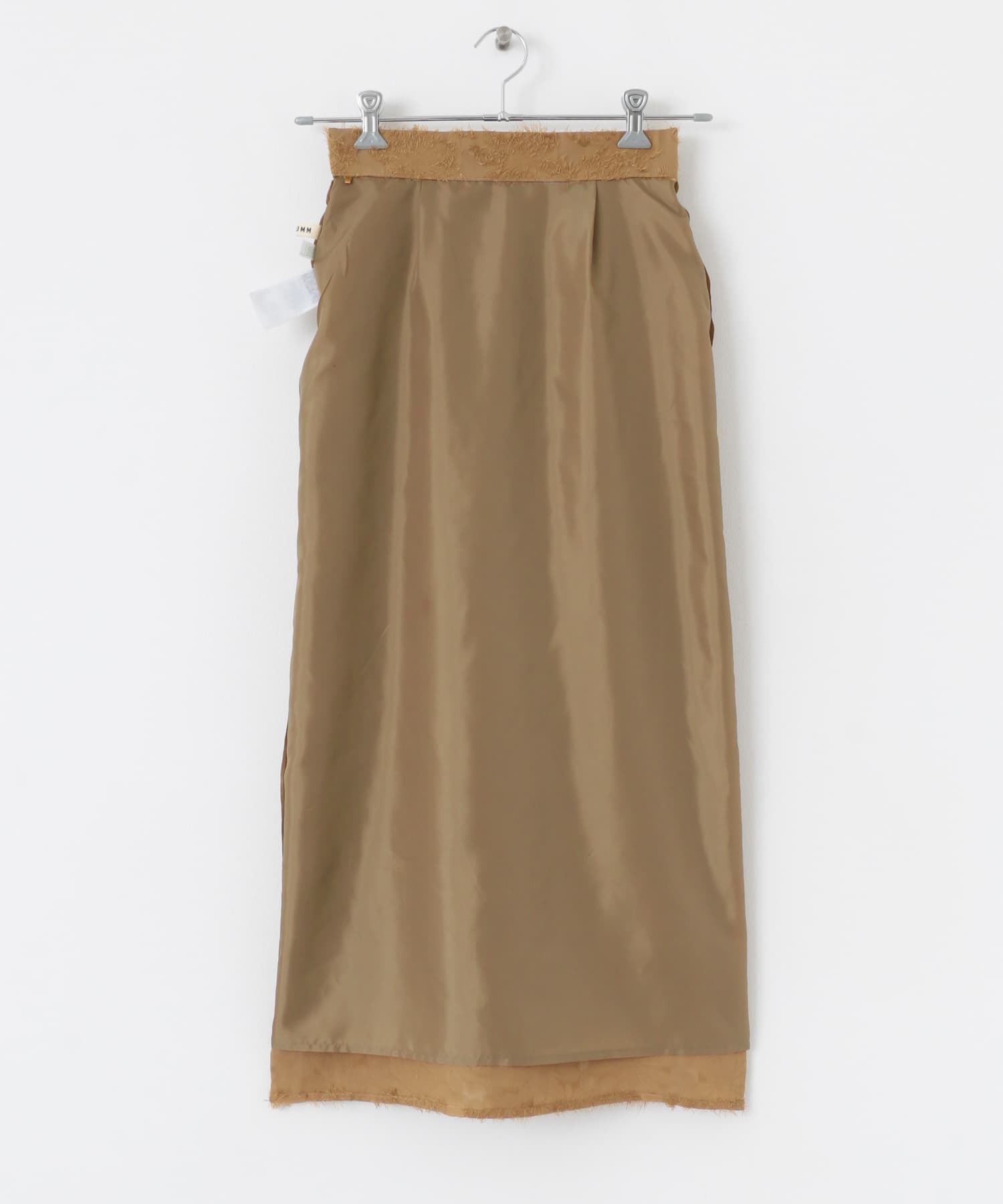 フラワージャガードストレートスカート CAMEL S