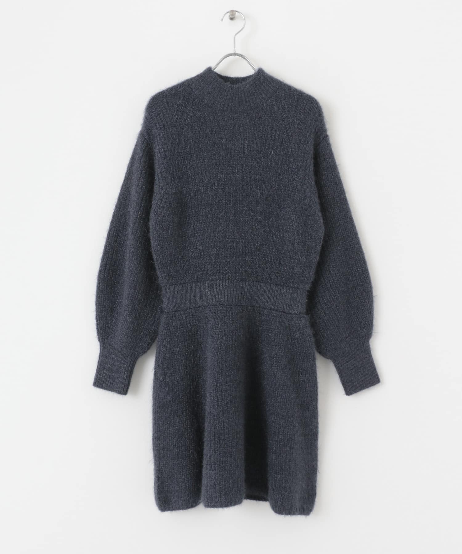 ウエストマークニットワンピース NAVY one