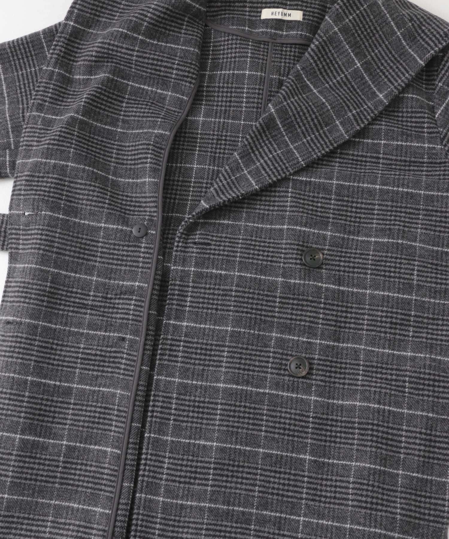 ビッグカラーミディコート GRY×O.WHT one