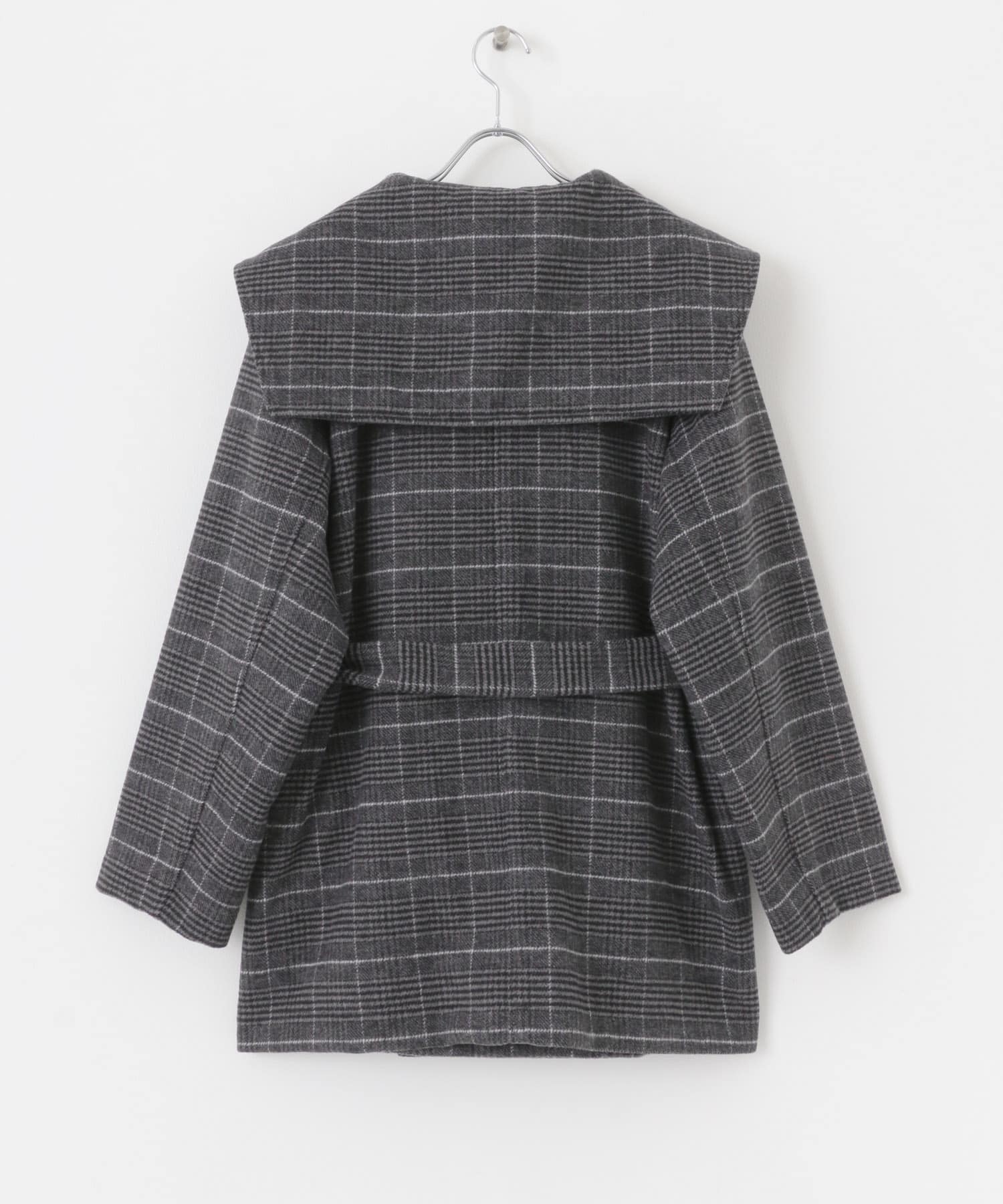 ビッグカラーミディコート GRY×O.WHT one