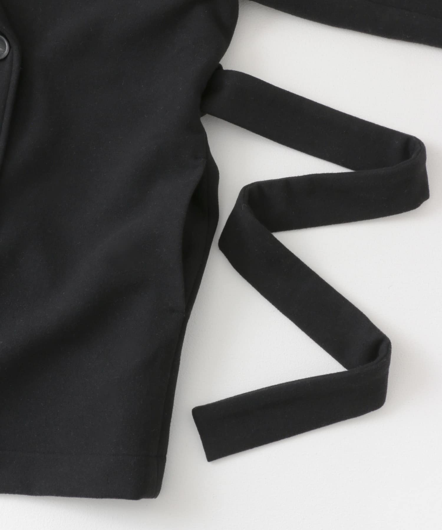 ビッグカラーミディコート BLACK one