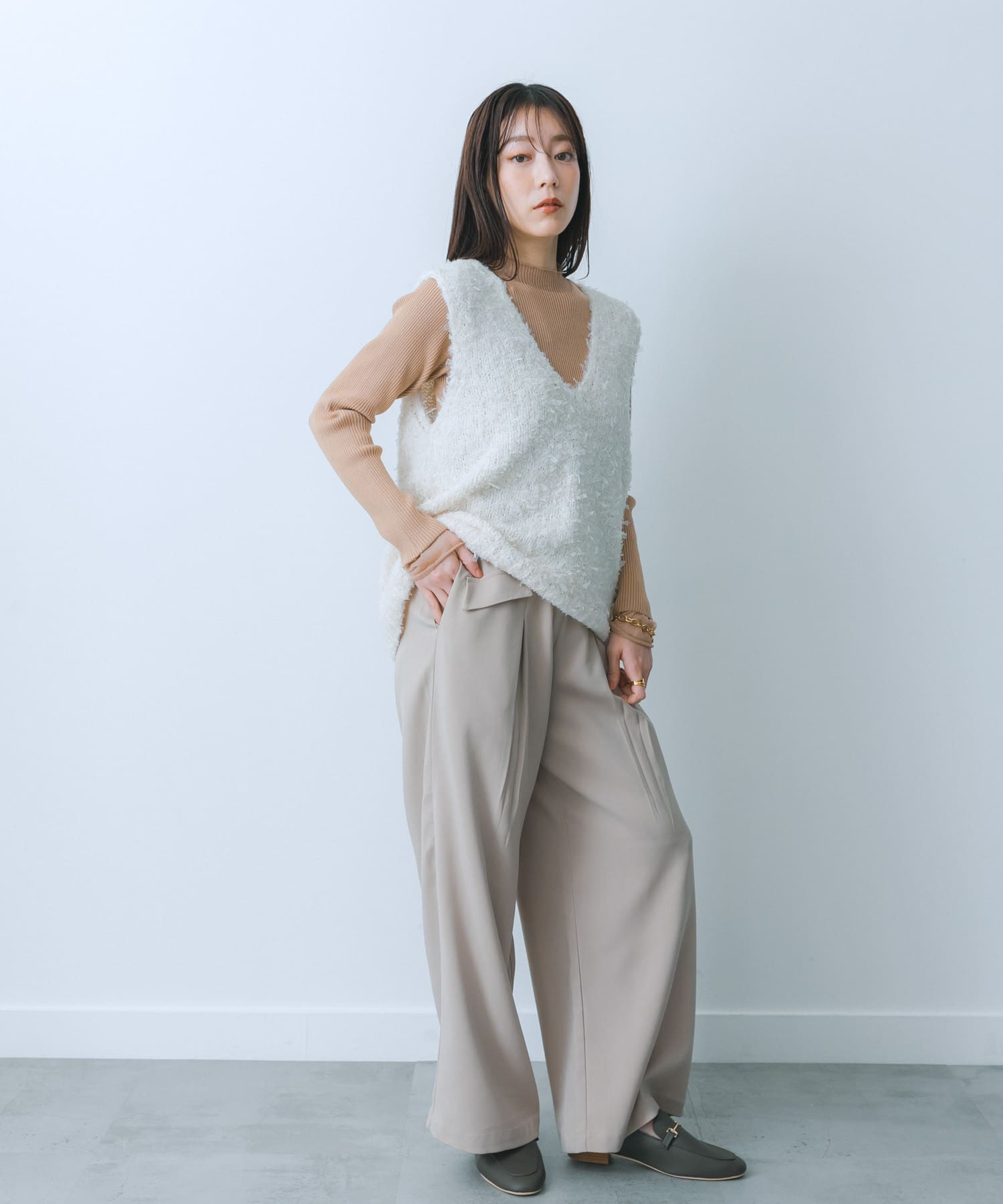 身長：159cm サイズ：one