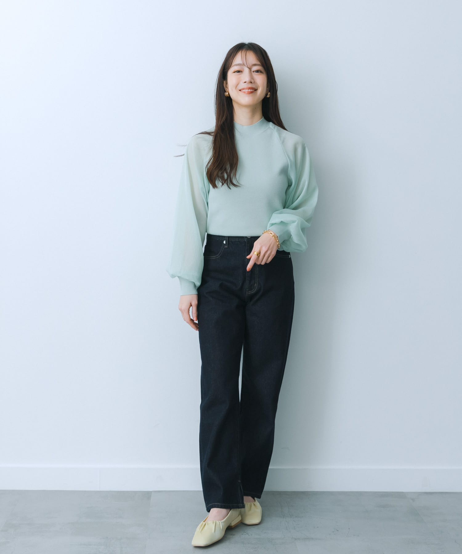 身長：159cm サイズ：one