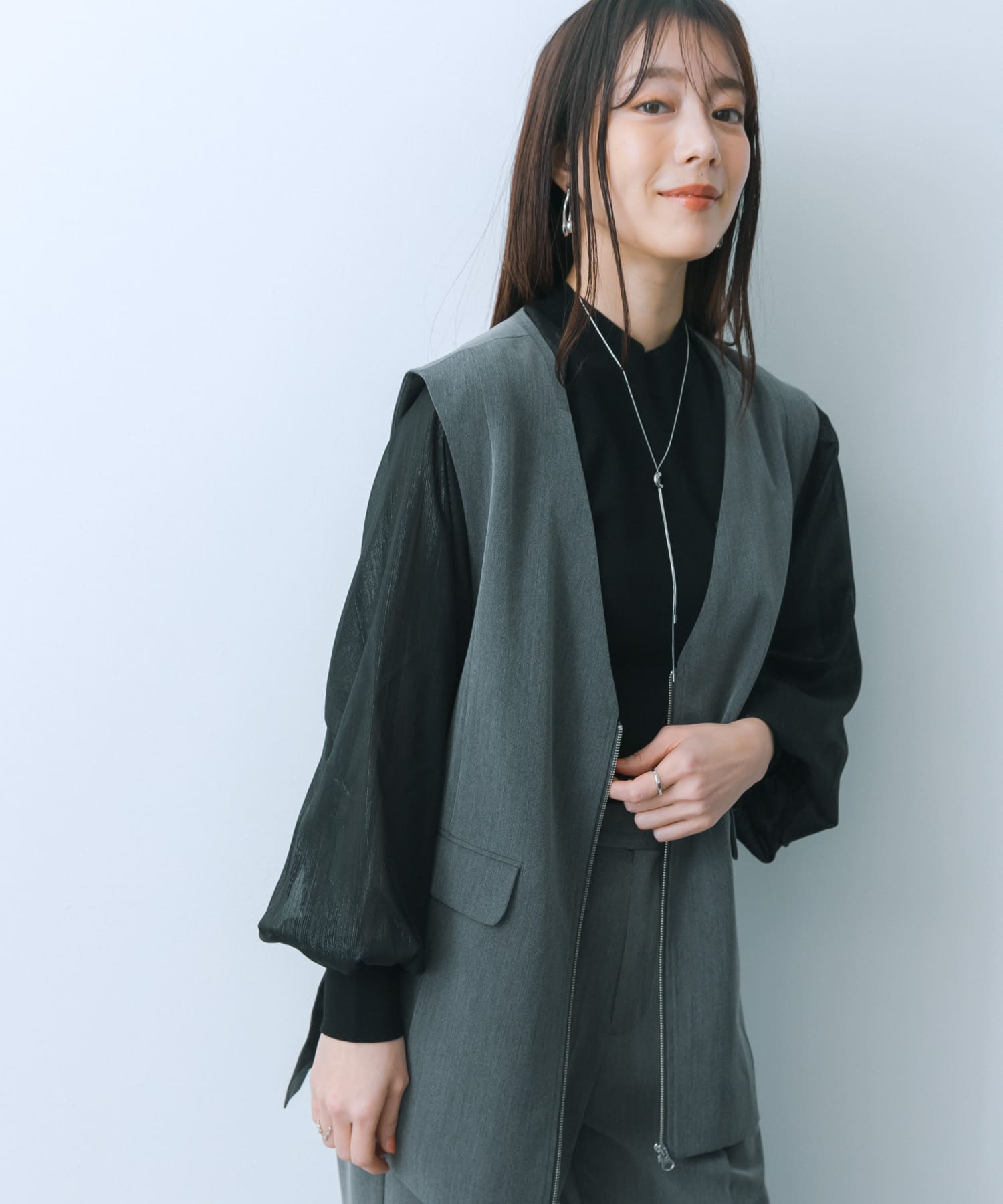 身長：159cm サイズ：one