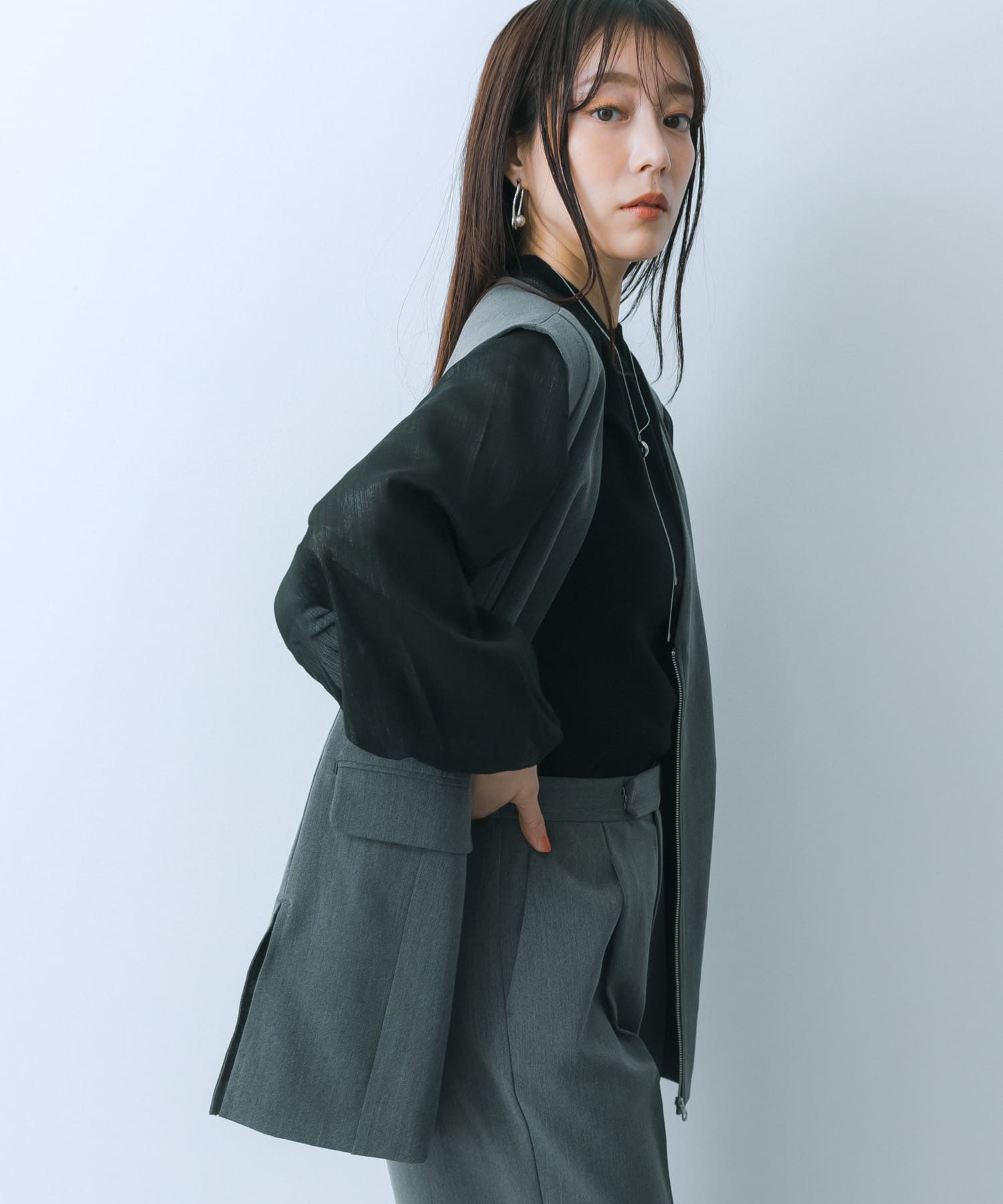 身長：159cm サイズ：one