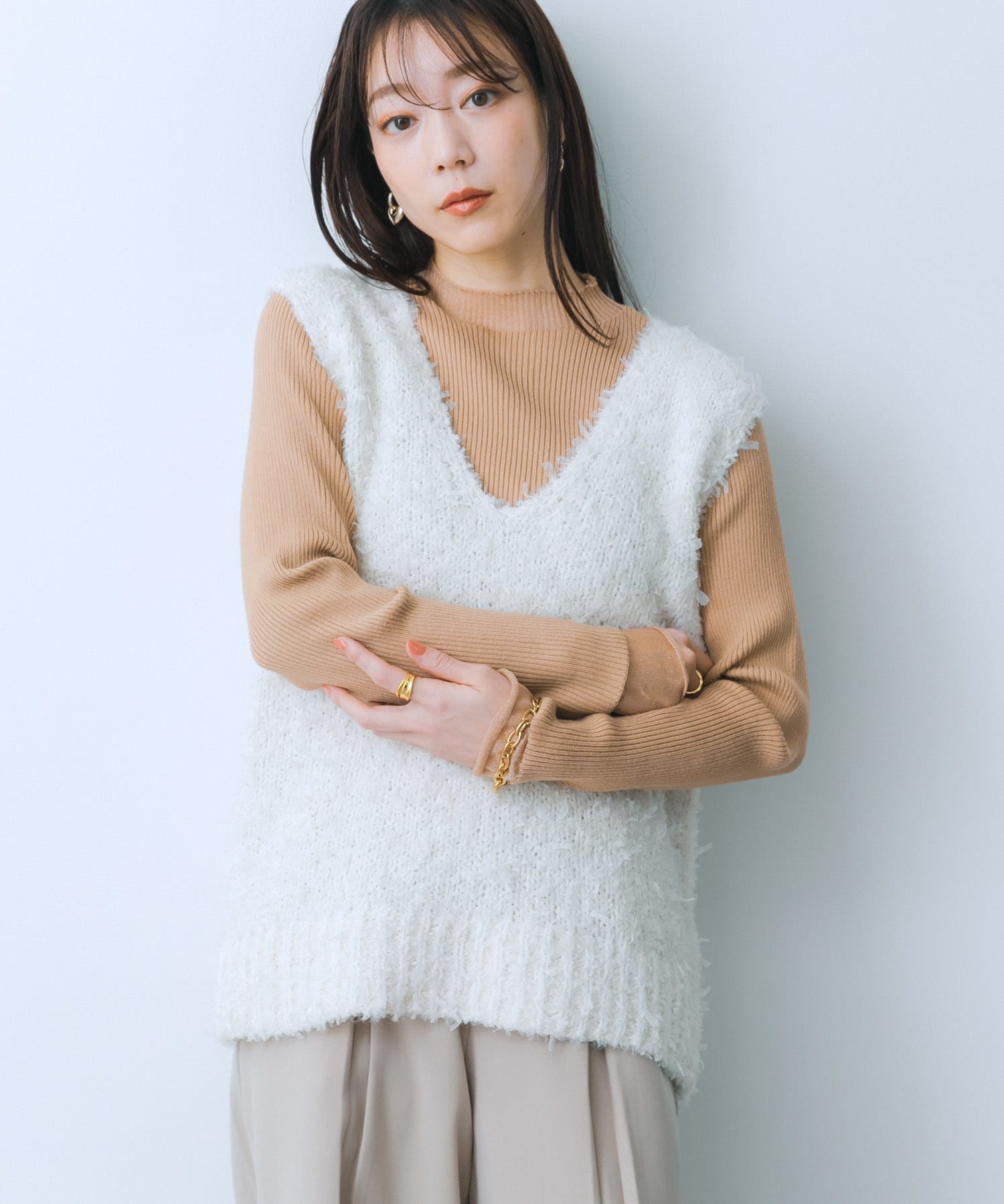 身長：159cm サイズ：one