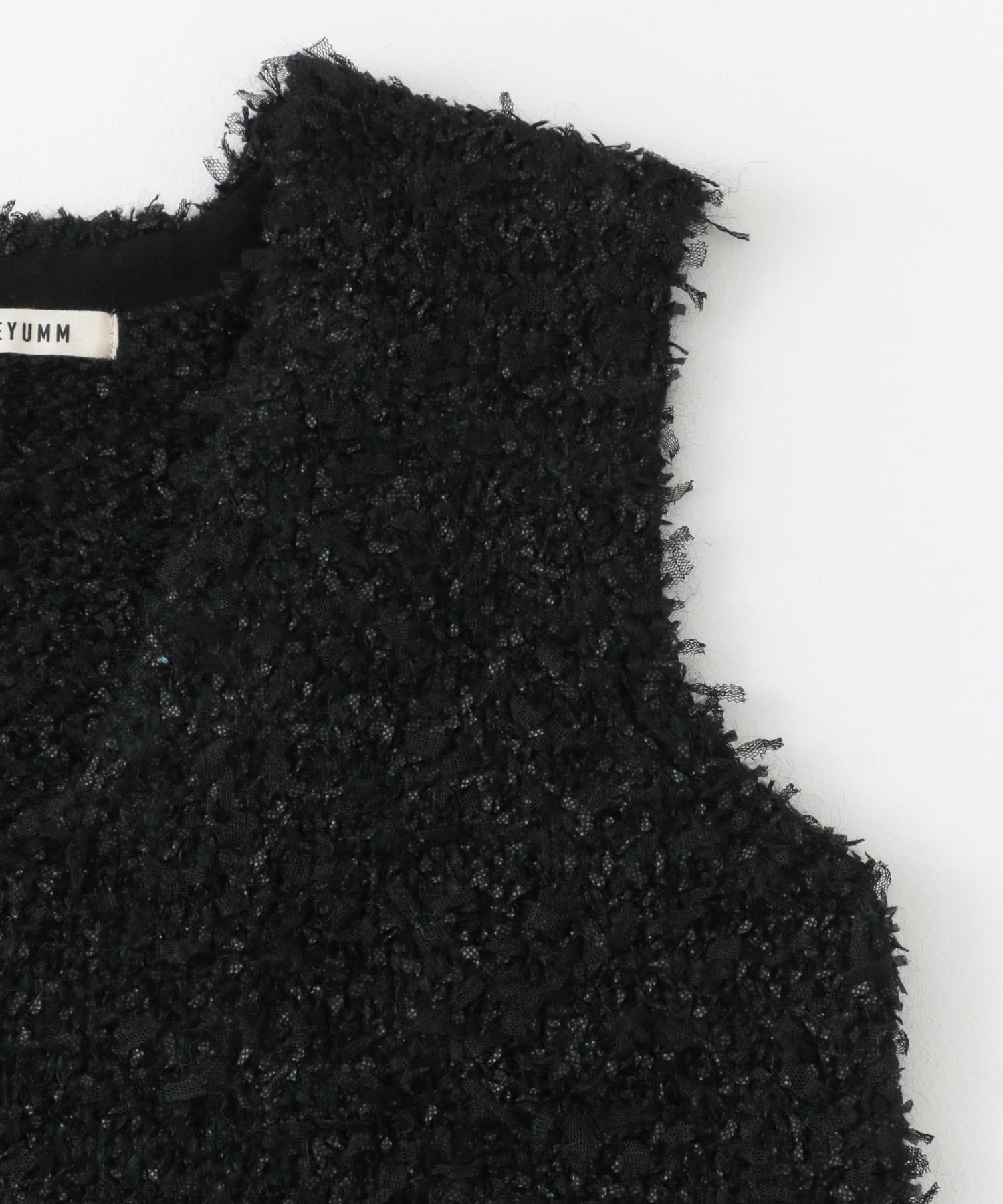 チュールテープニットベスト BLACK one