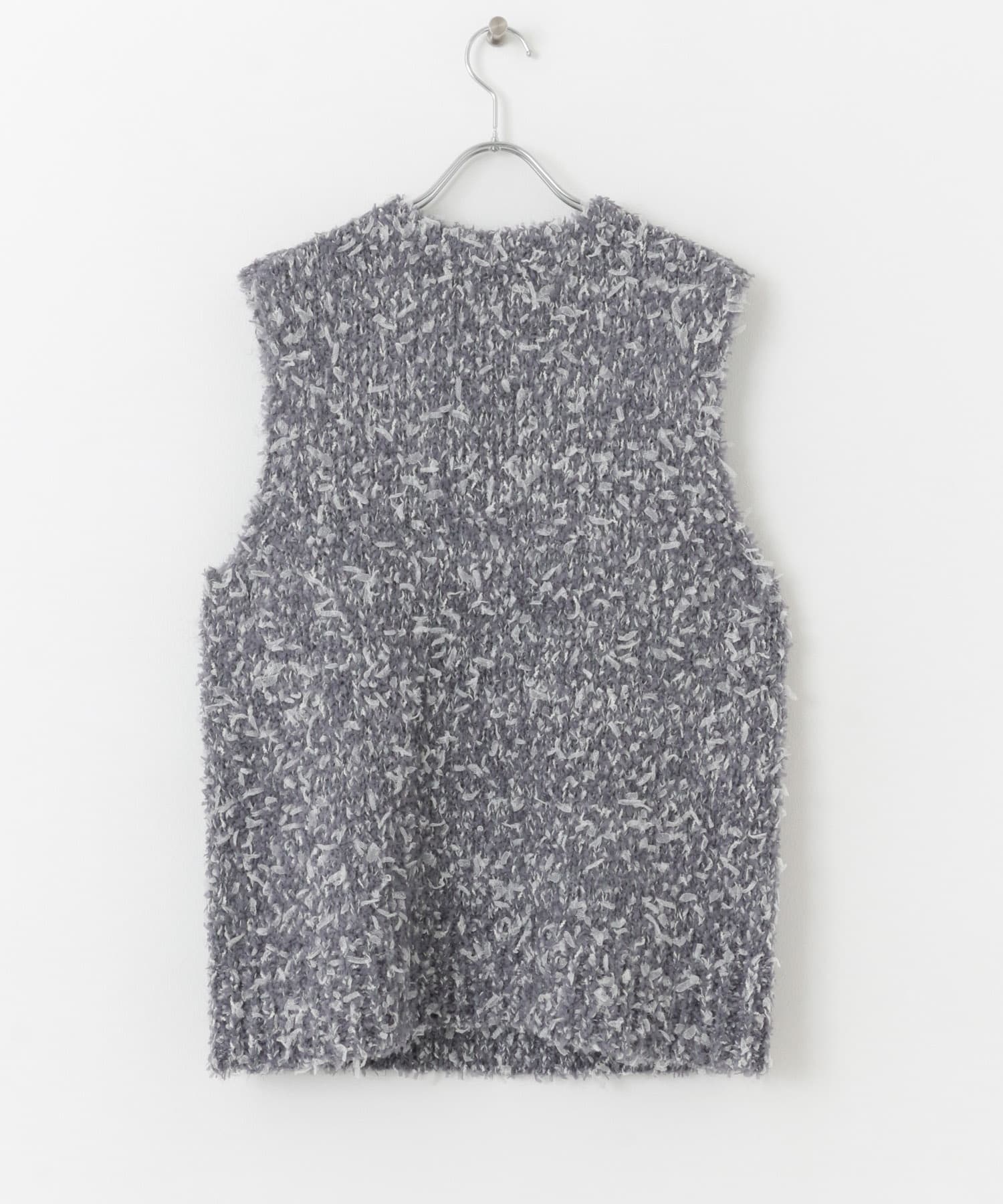 チュールテープニットベスト GRAY one