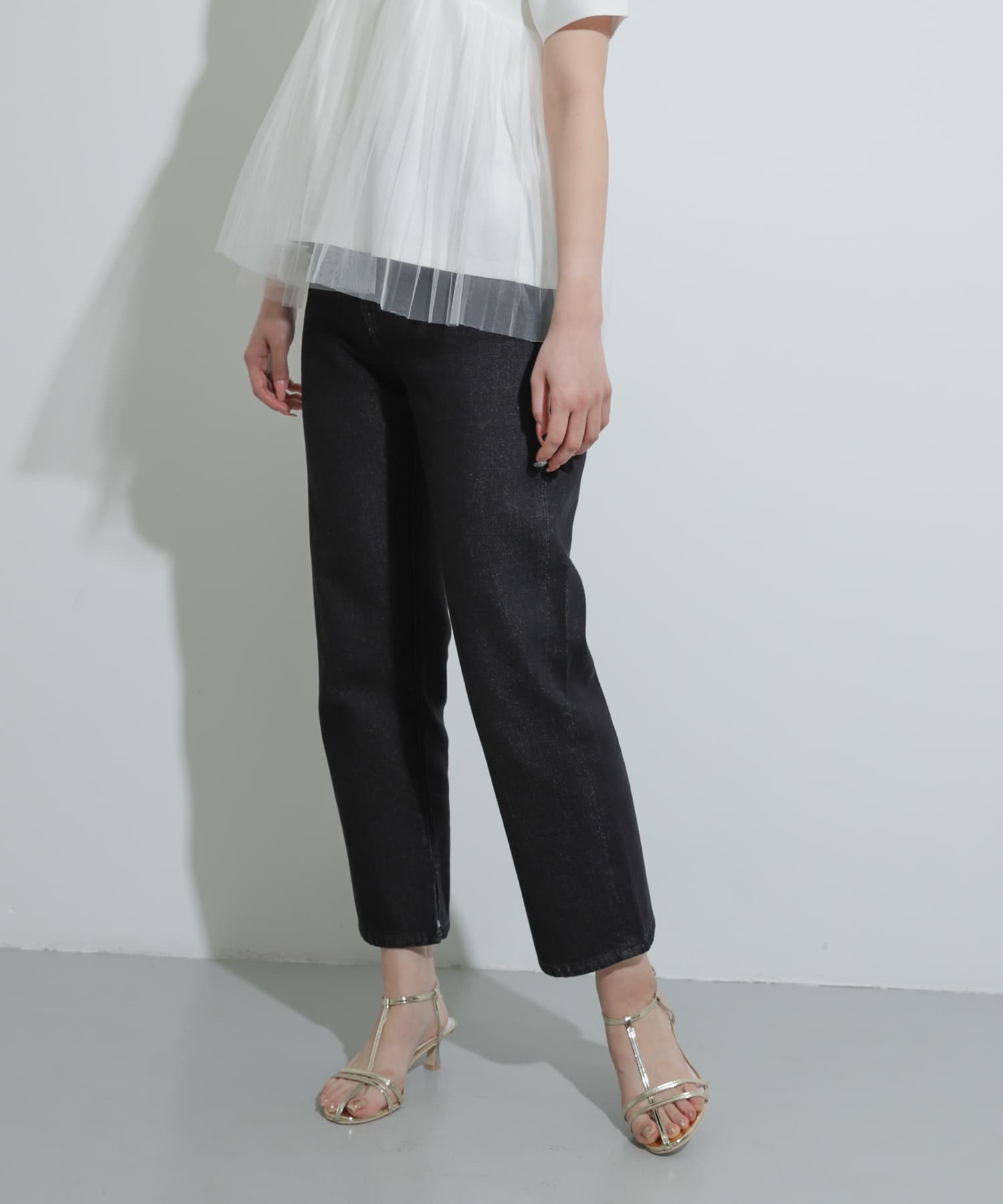 ハイウエストストレートデニム