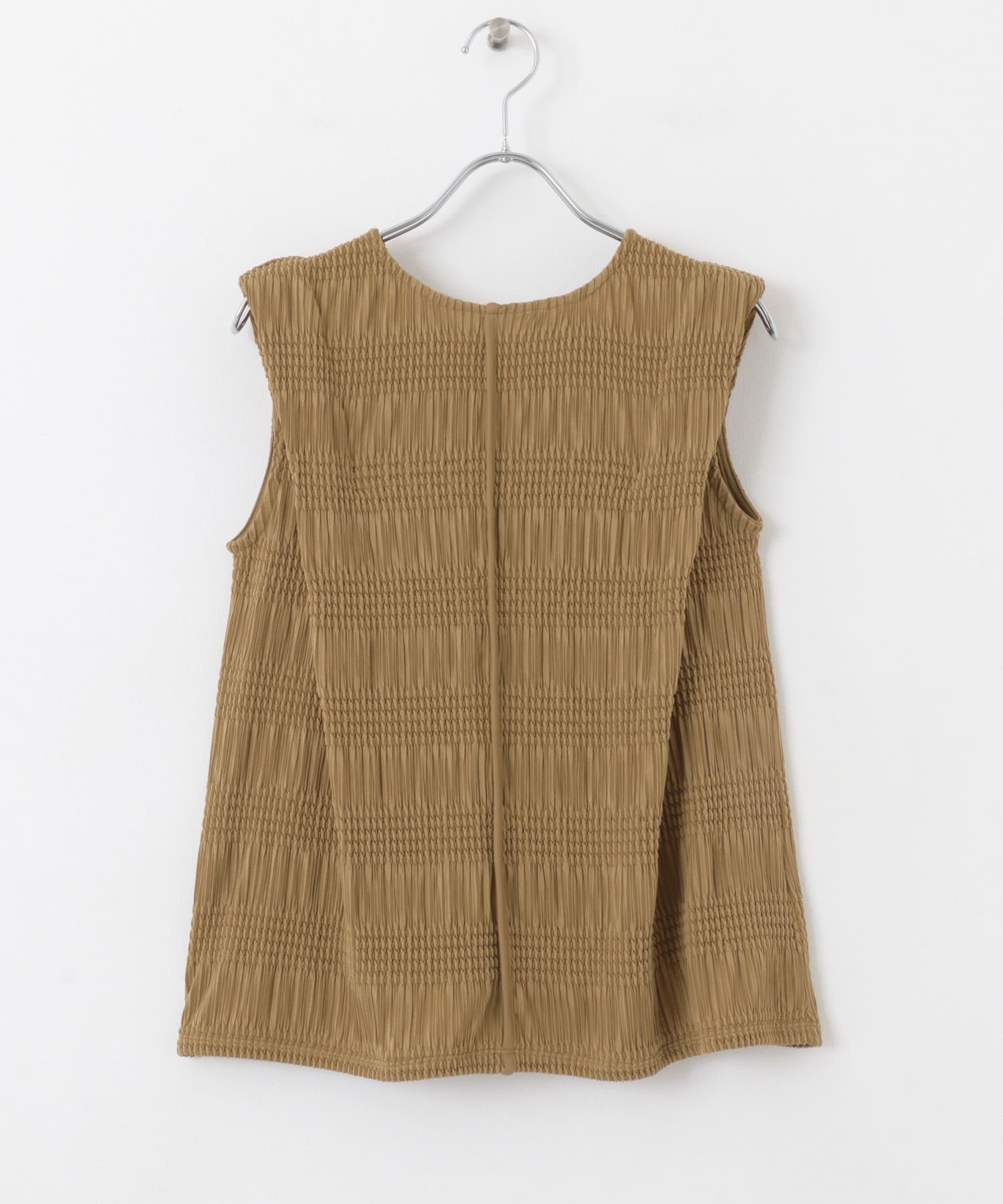 シャーリングパイピングカットトップ BEIGE one