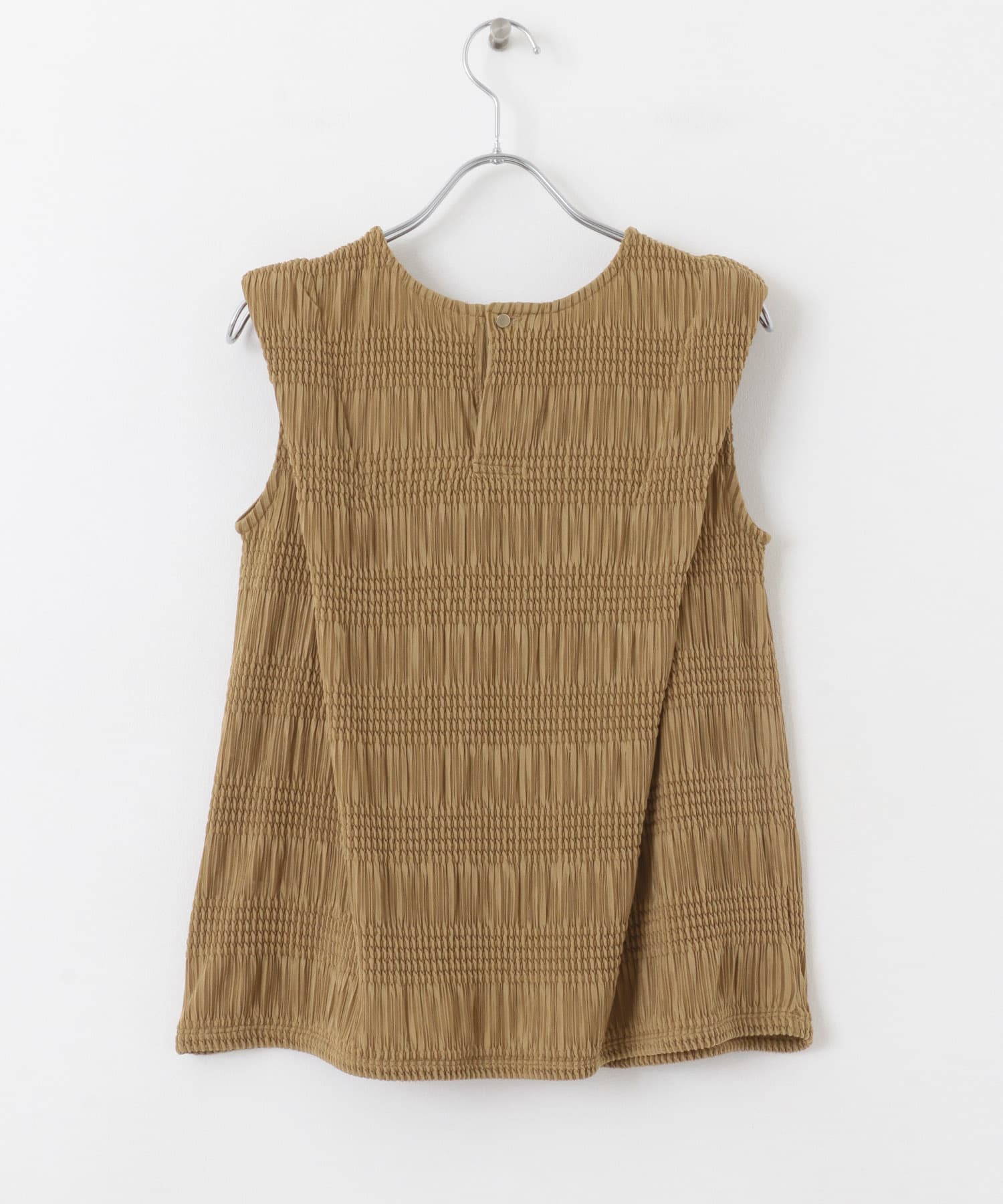シャーリングパイピングカットトップ BEIGE one