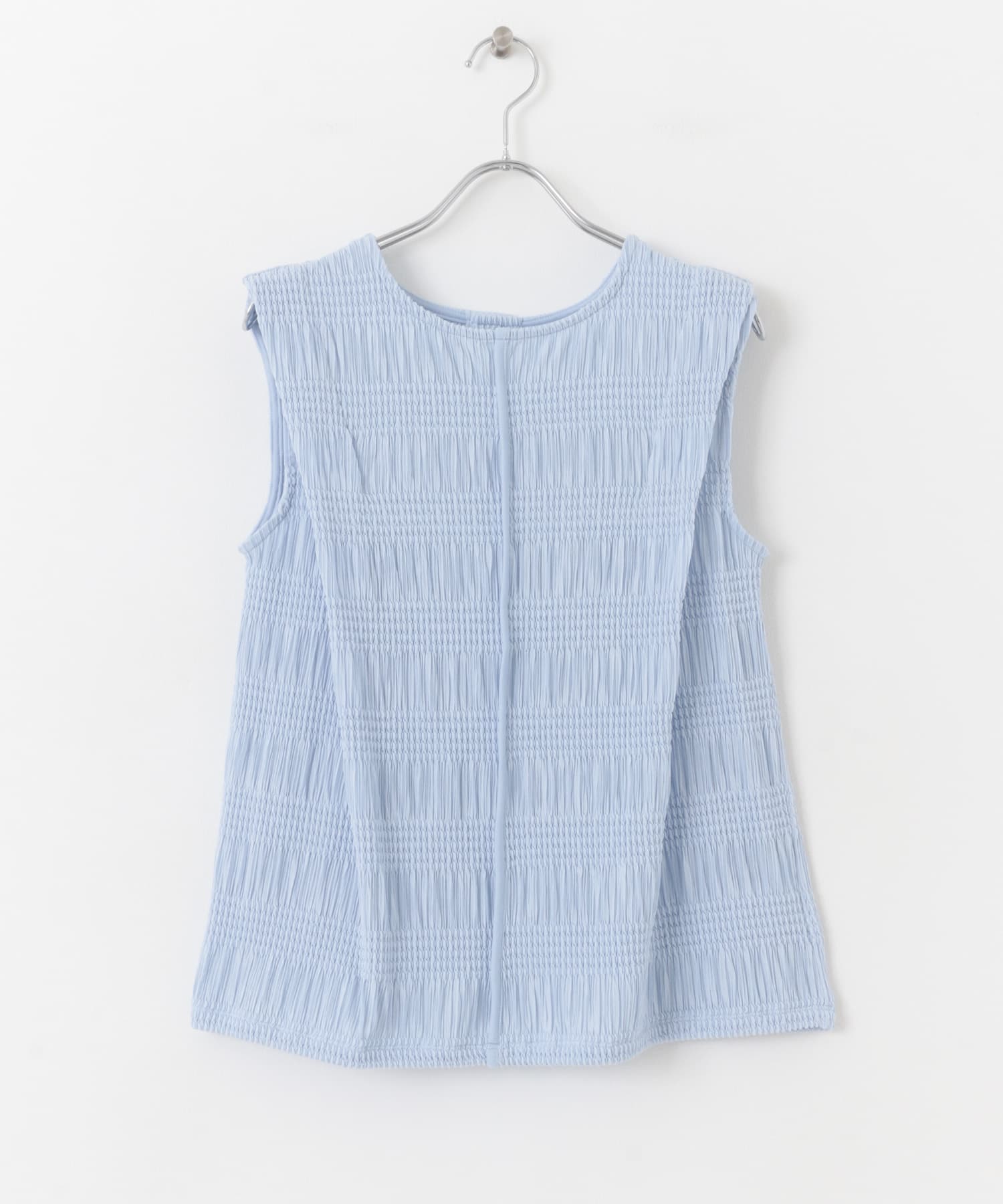 シャーリングパイピングカットトップ L.BLUE one