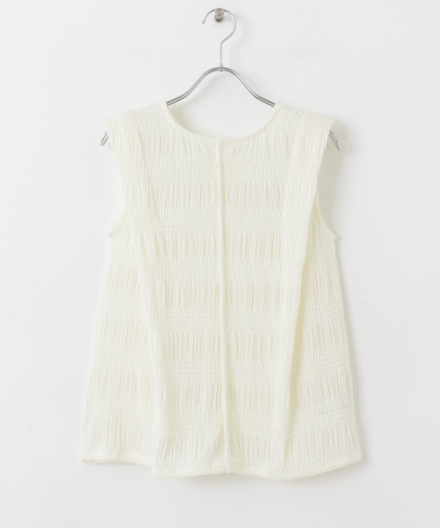 シャーリングパイピングカットトップ IVORY one