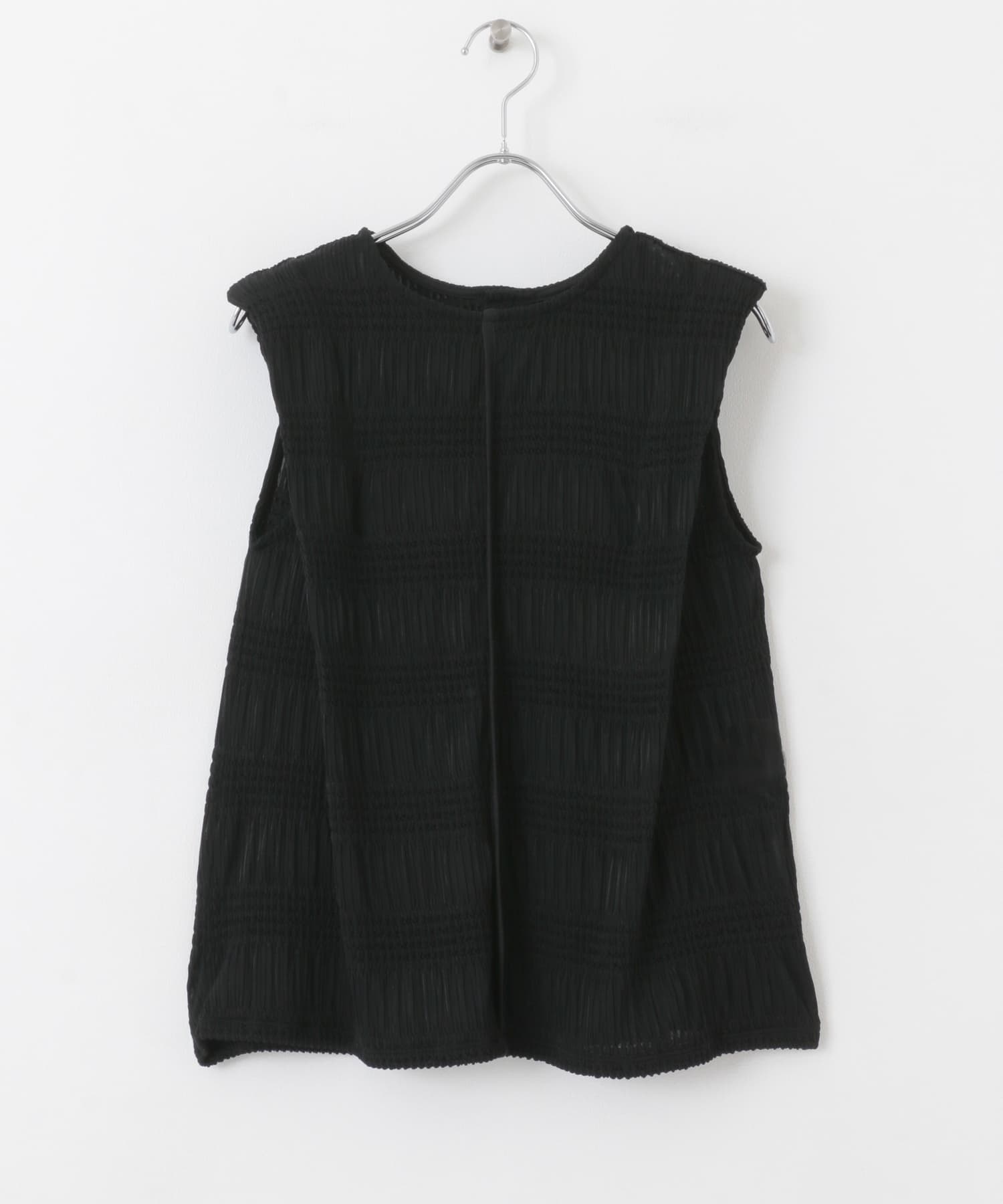シャーリングパイピングカットトップ BLACK one