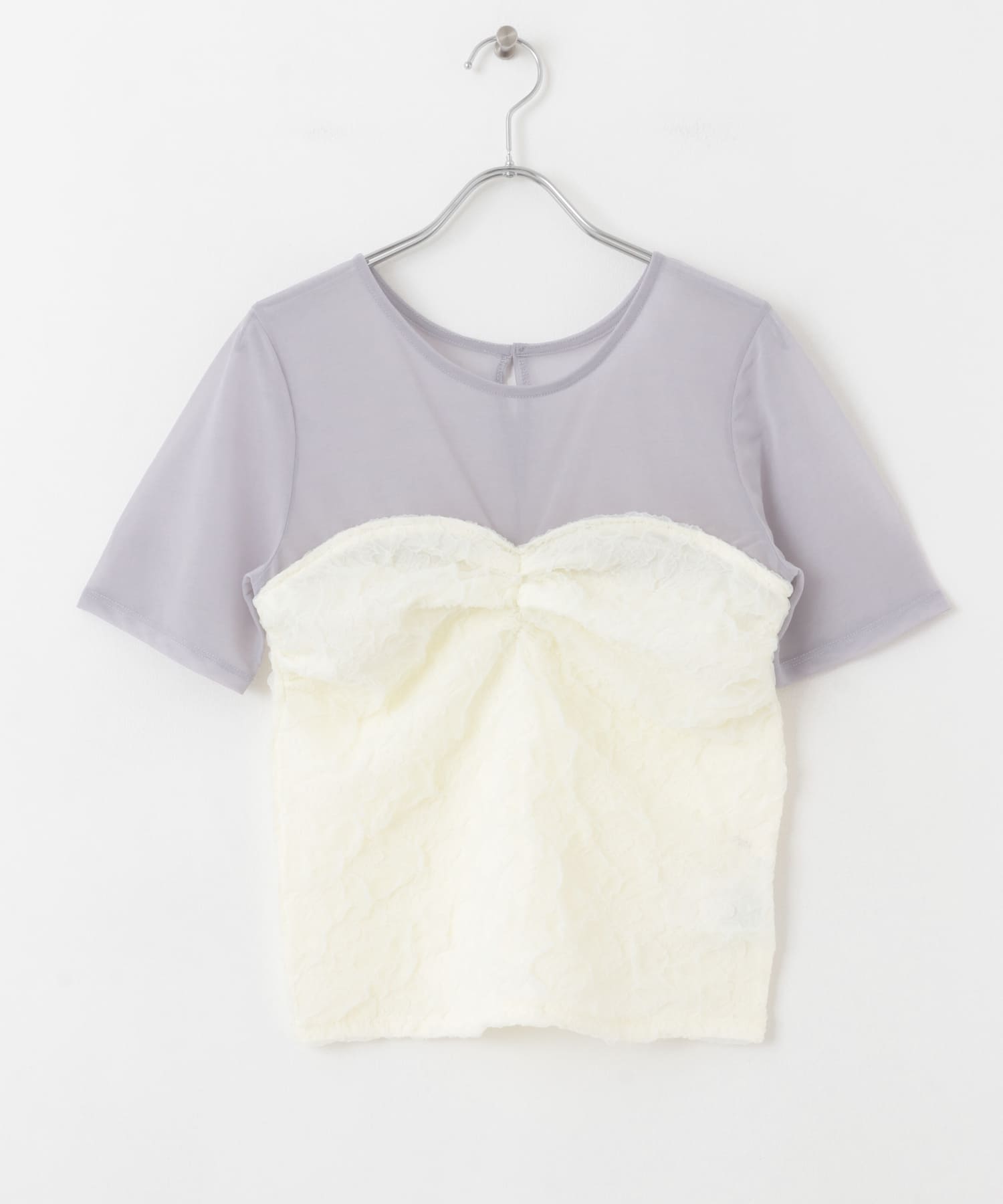 ビスチェドッキングトップ GRY×O.WHT one