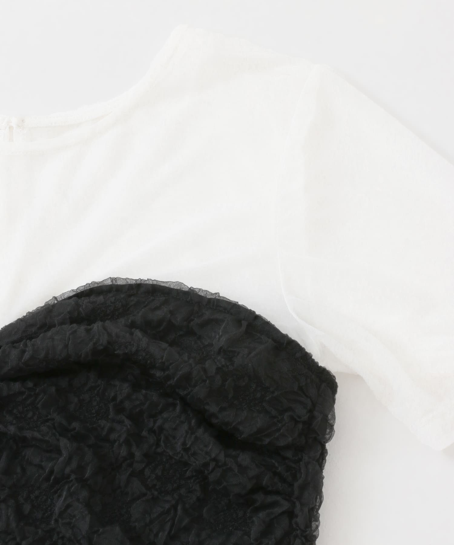 ビスチェドッキングトップ O.WHT×BLK one