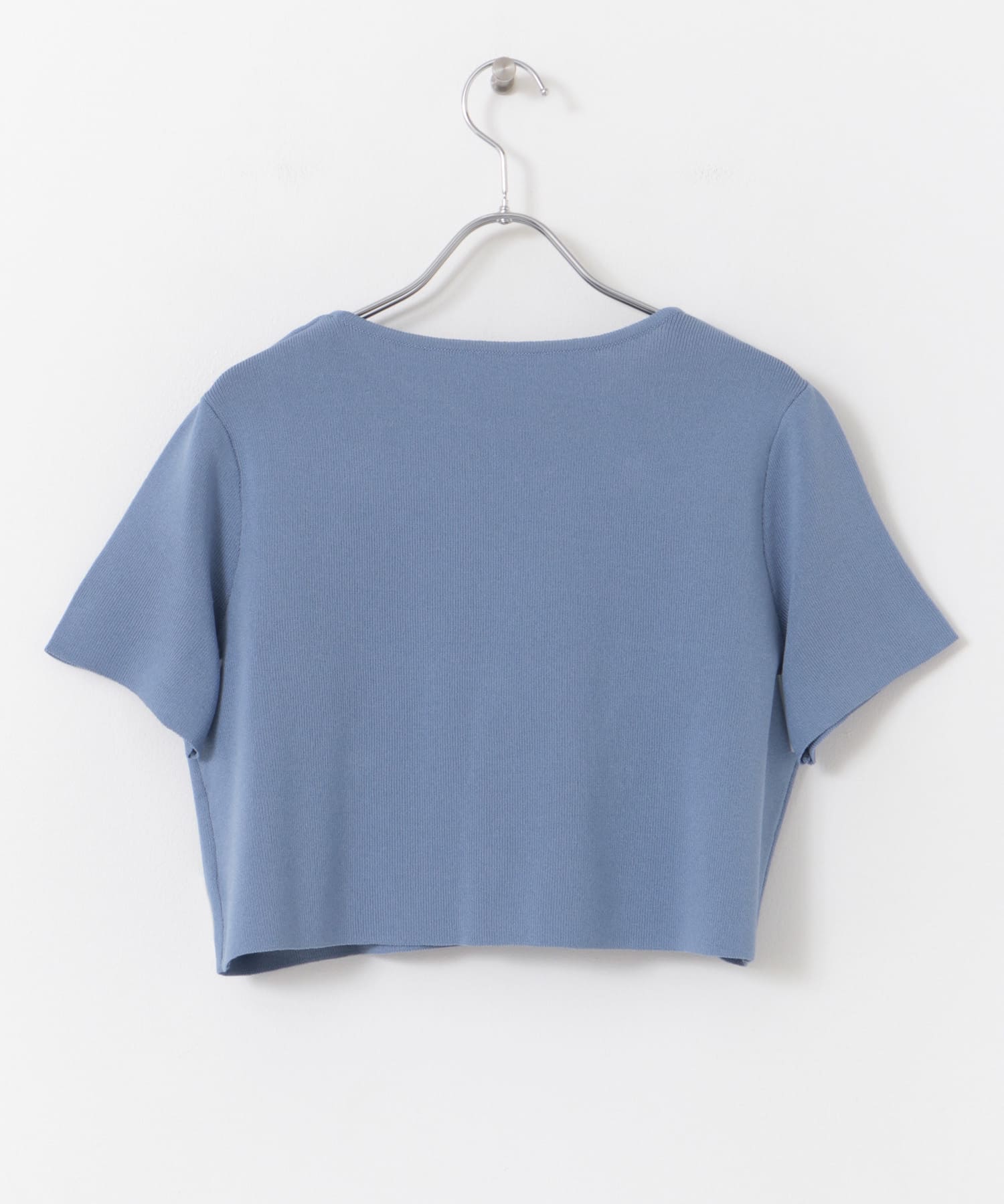 ハートネックビジューセーター L.BLUE one