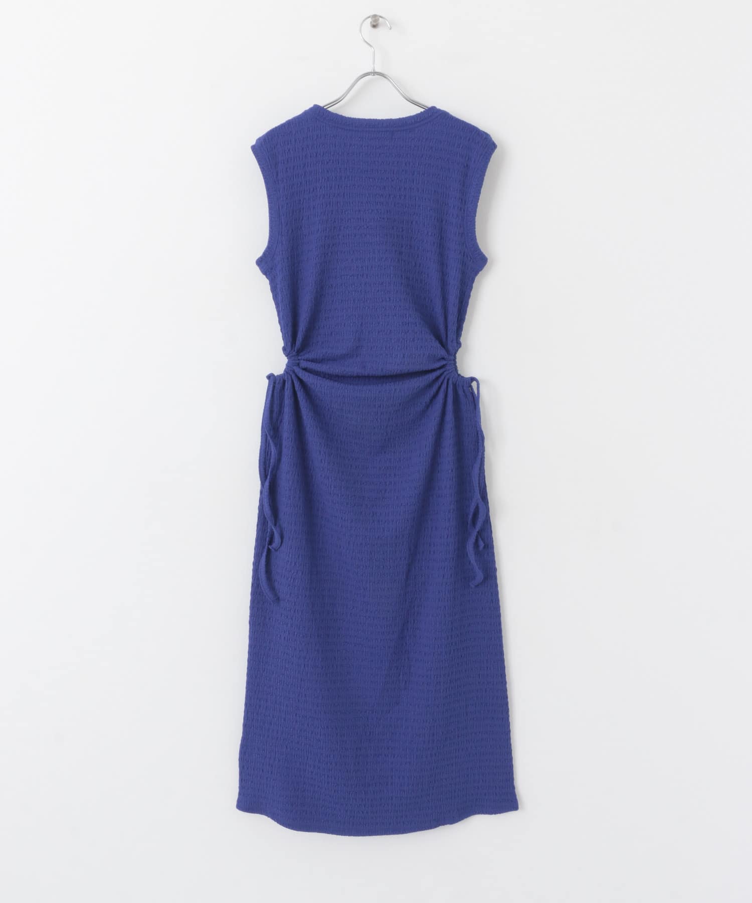 サイドホールジャガードカットワンピース BLUE one