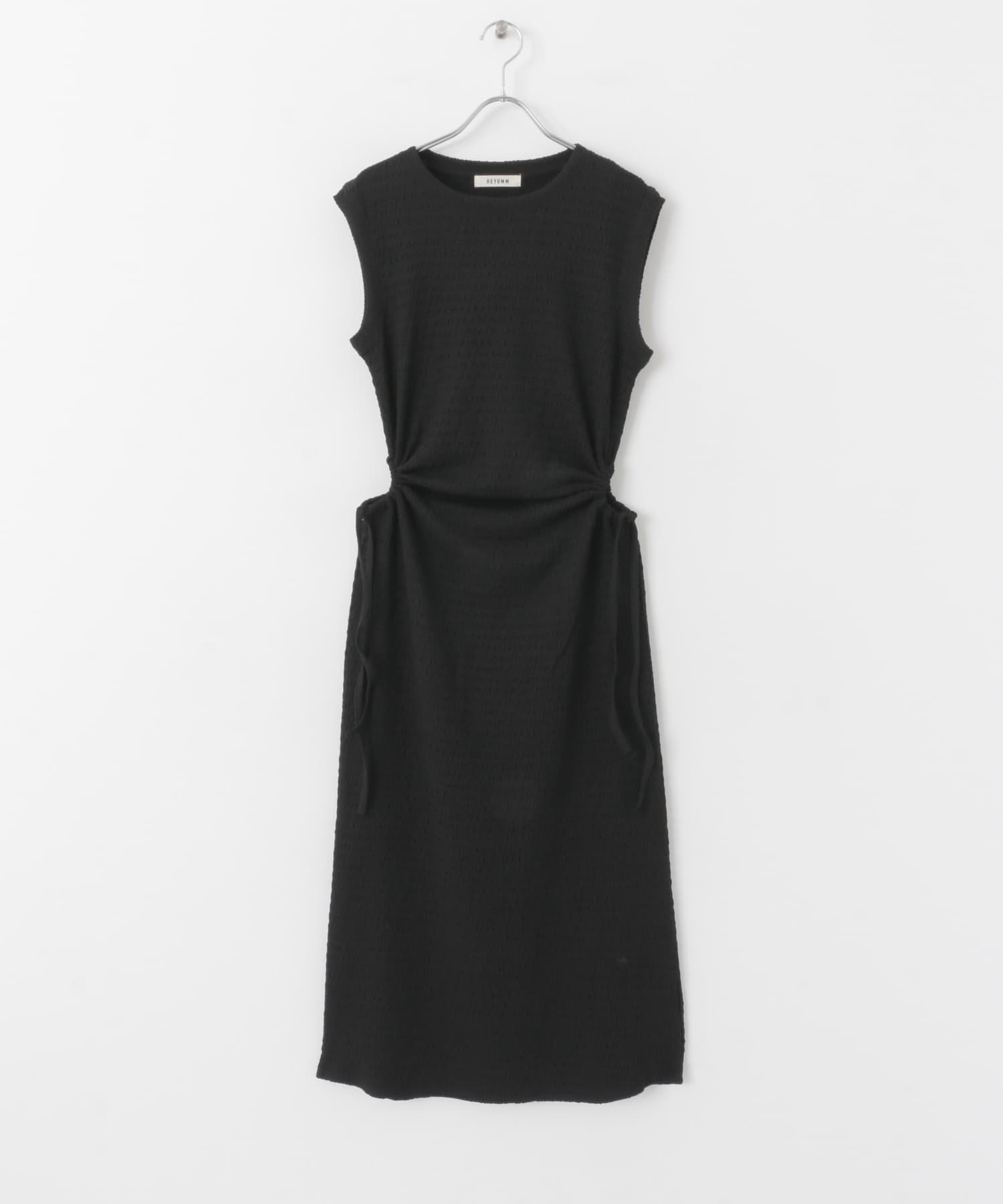 サイドホールジャガードカットワンピース BLACK one