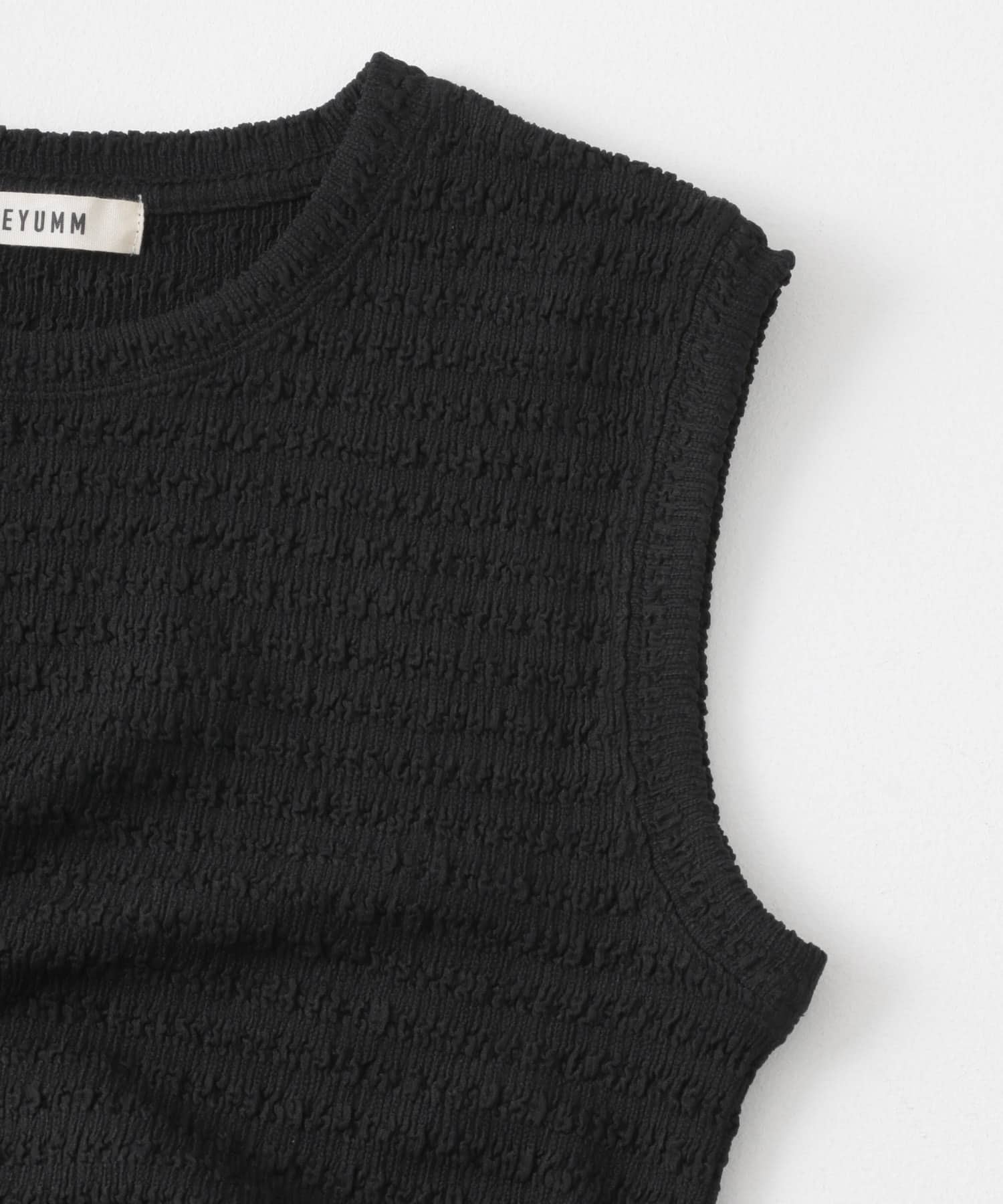 サイドホールジャガードカットワンピース BLACK one