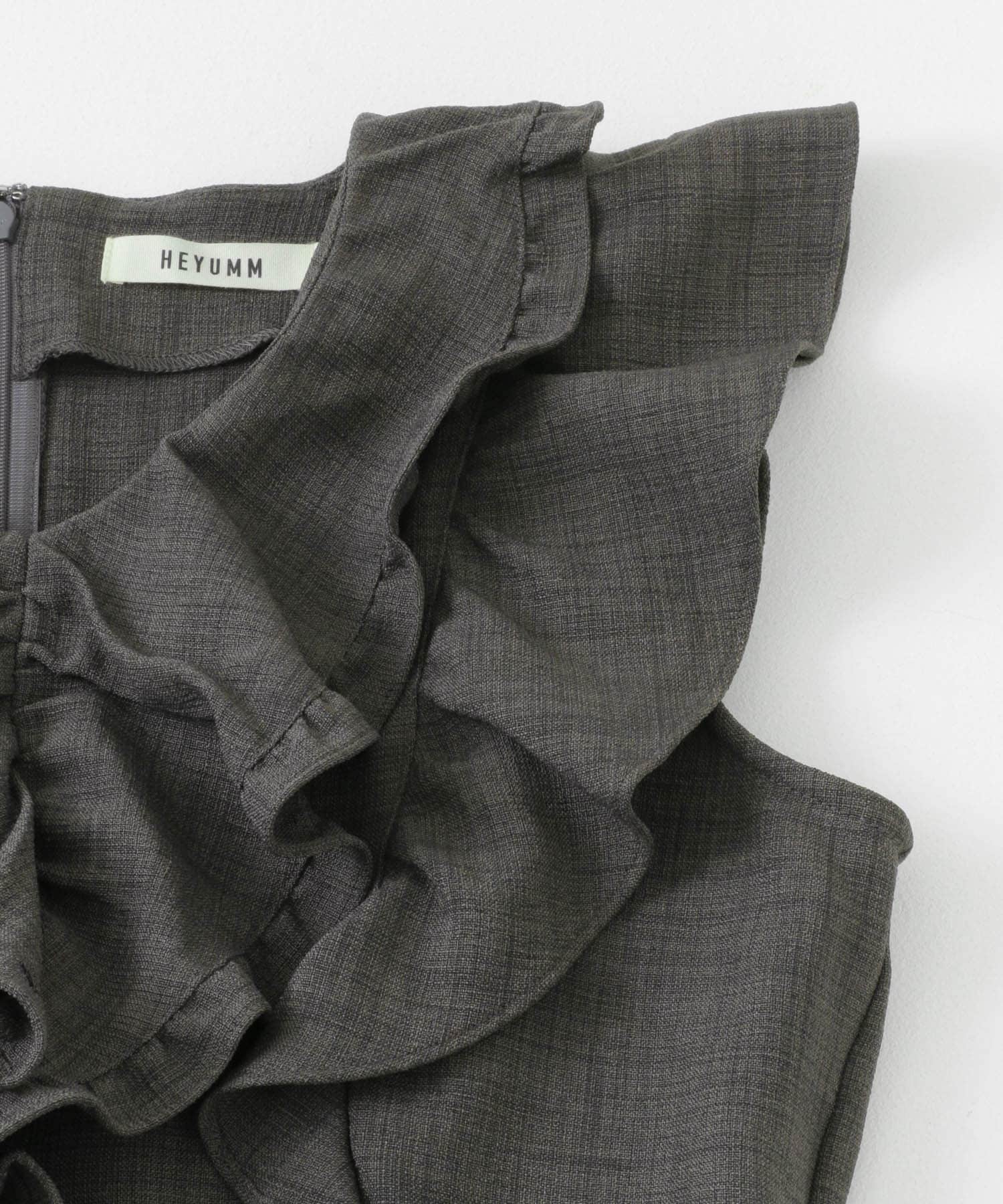 フリルスリーブオールインワン CHARCOAL S