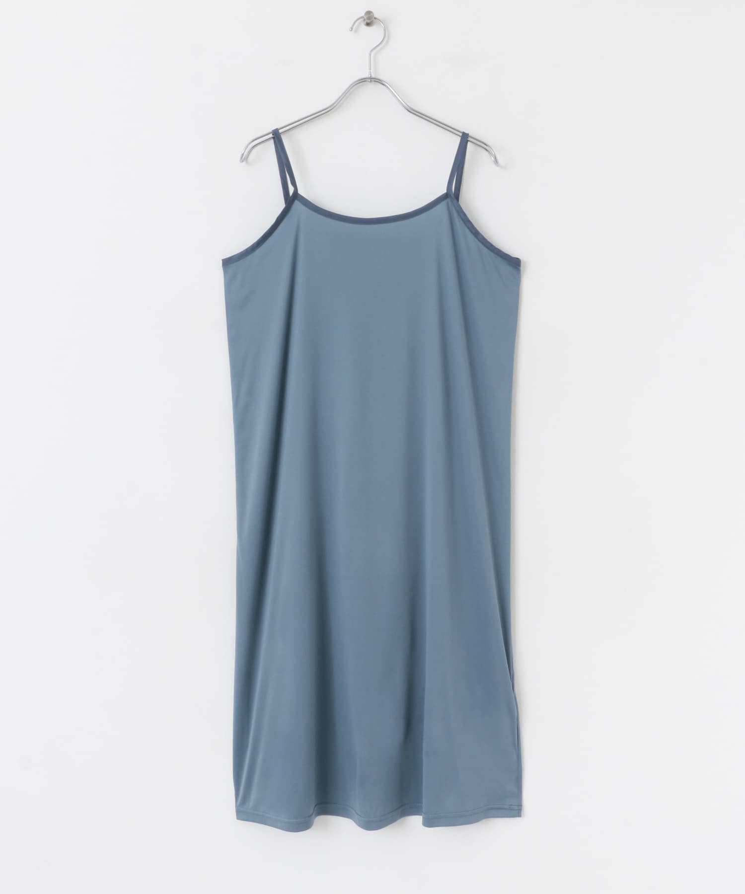 ウエストマークシャーリングノースリーブワンピース L.BLUE COMPACT