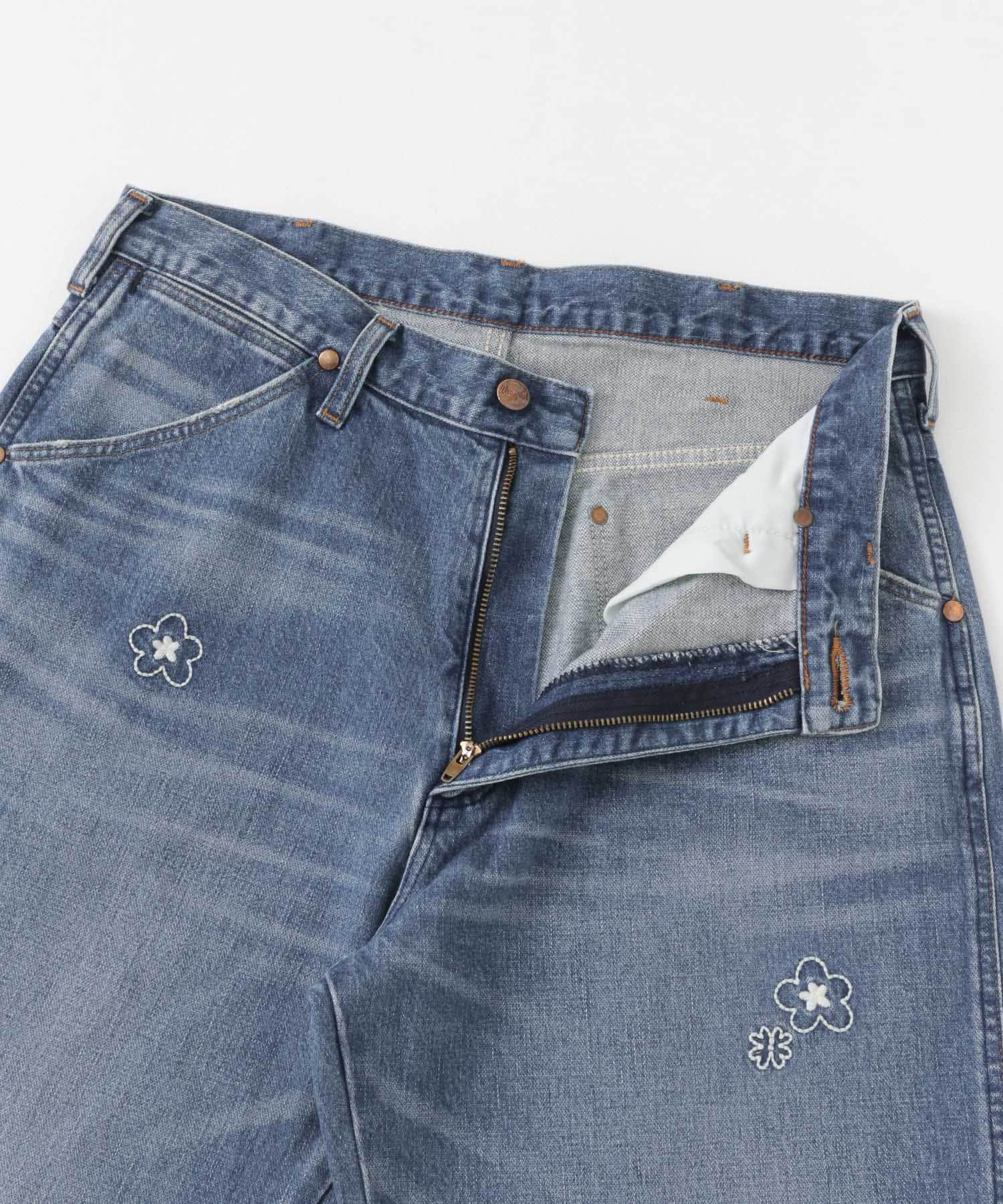『WEB限定』Wrangler　DENIM FLOWER PANTS L.INDIGO 30