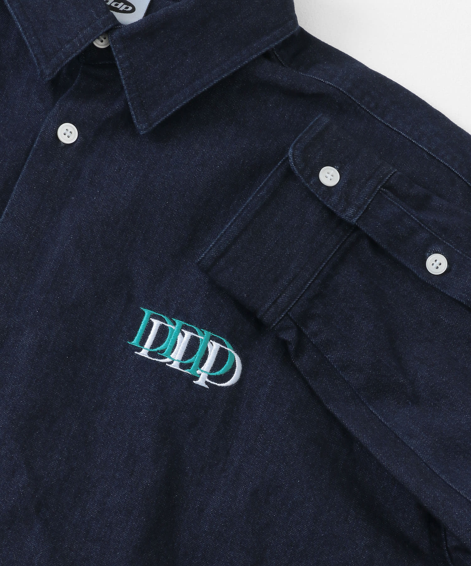 ddp　EMBROIDERY DENIM SHIRTS BLACK M