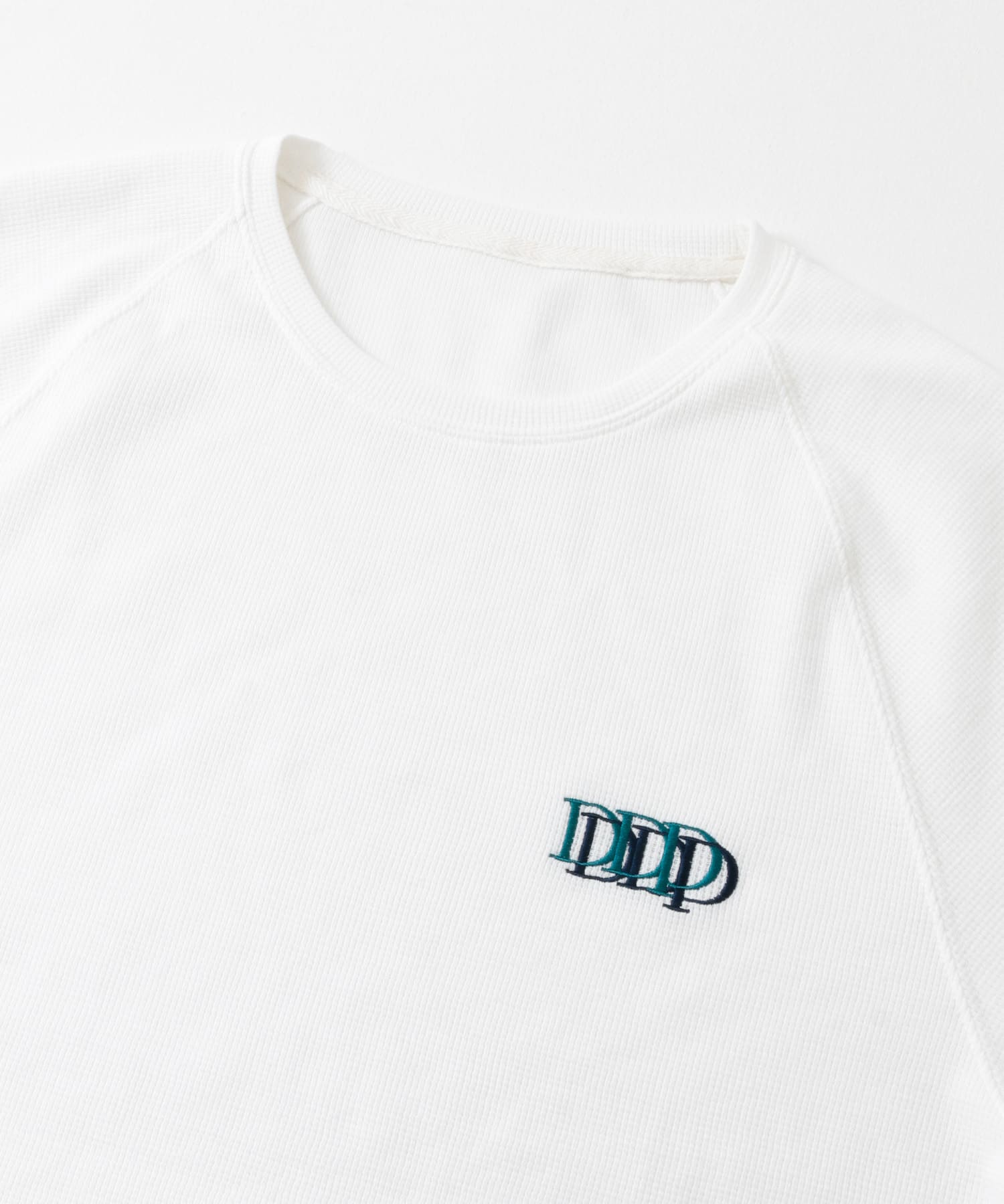 ddp　EMBROIDERY WAFFLE  T-SHIRTS OFF WHITE M