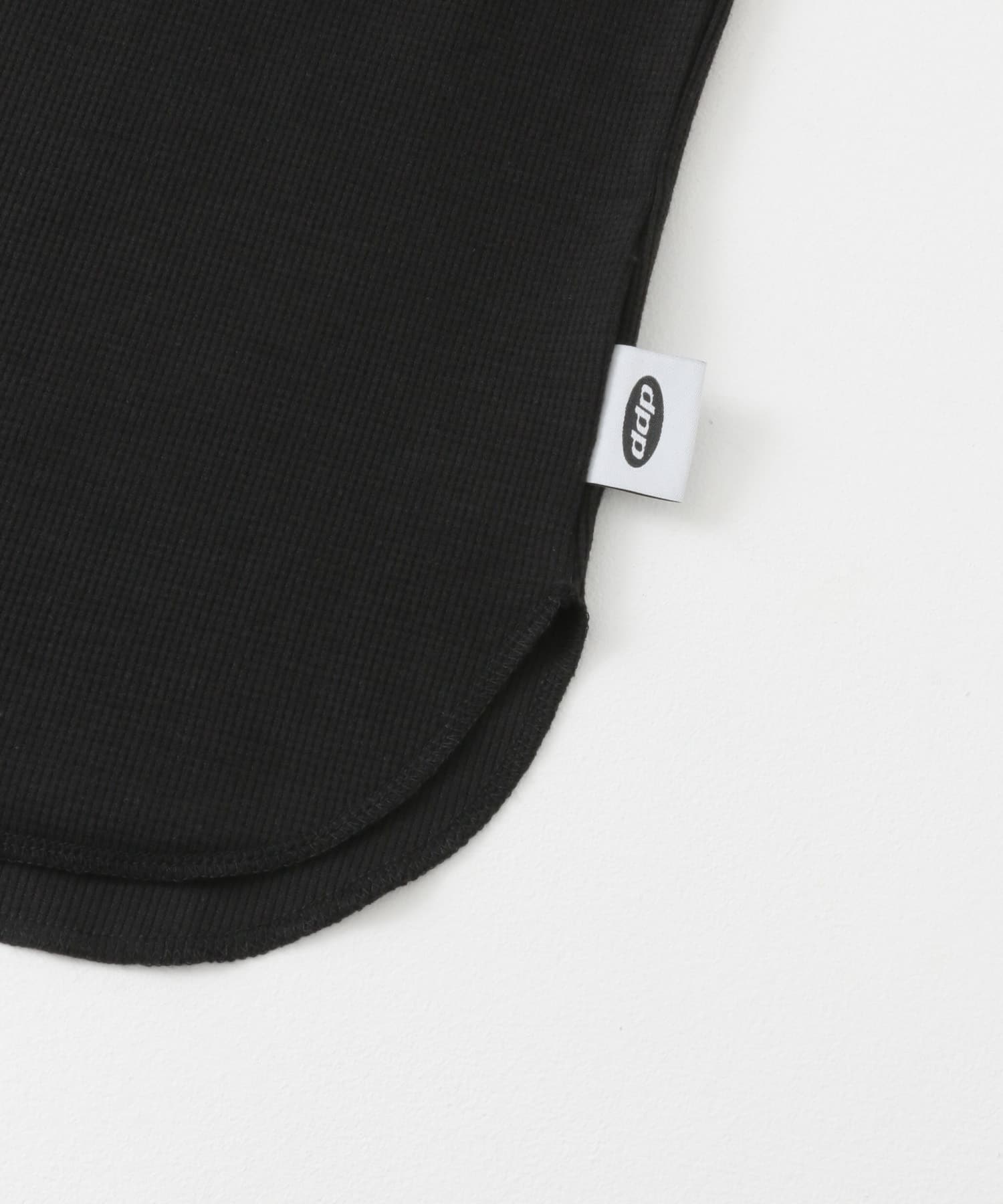 ddp　EMBROIDERY WAFFLE  T-SHIRTS BLACK M