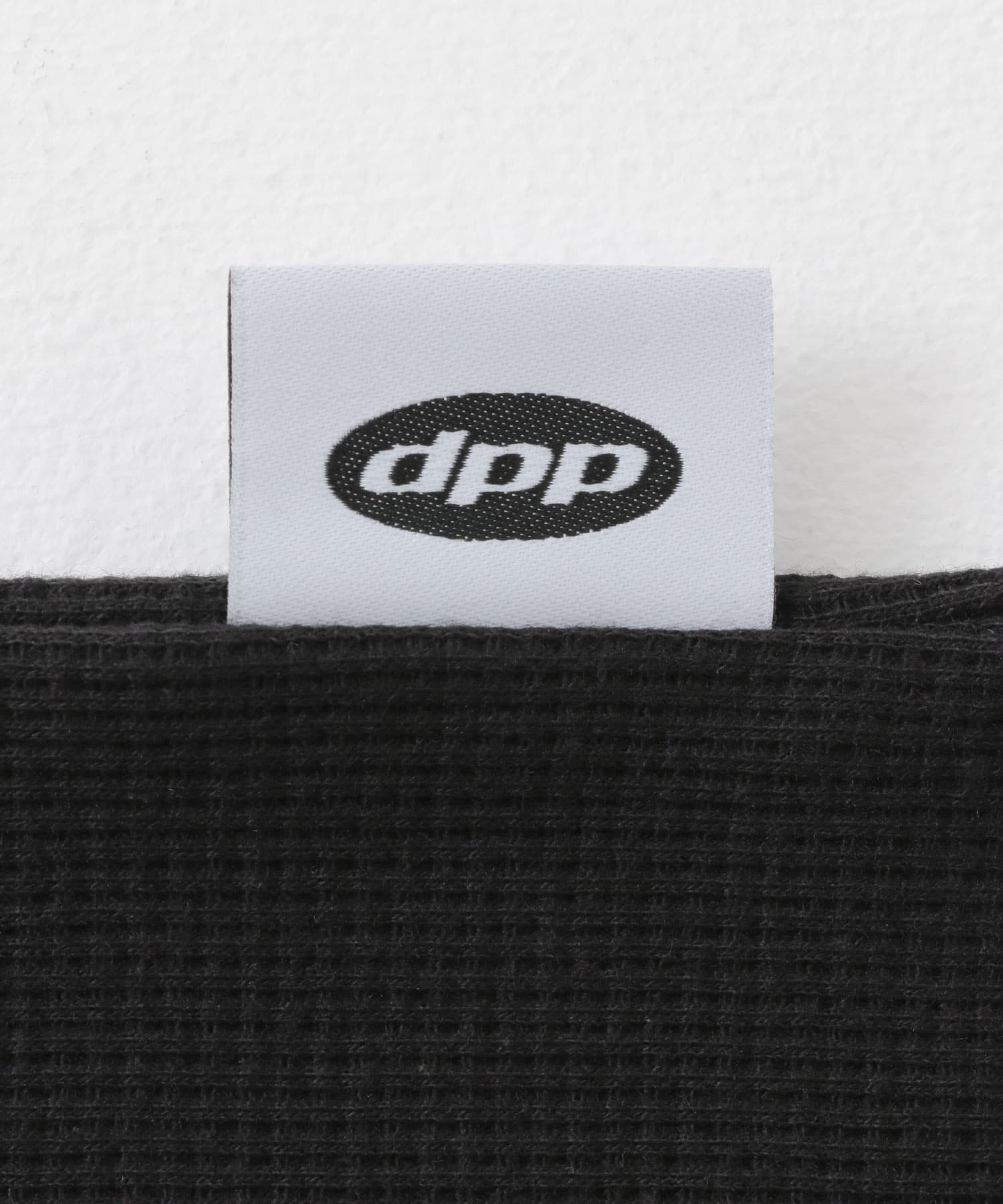 ddp　EMBROIDERY WAFFLE  T-SHIRTS BLACK M
