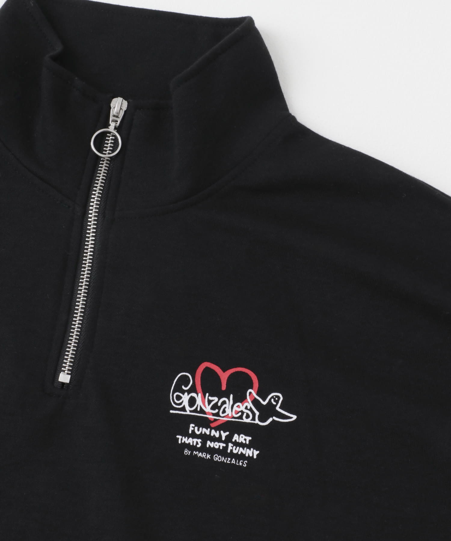 『WEB限定』Mark Gonzales　スタンドハーフZIPドローコードTシャツ BLACK M