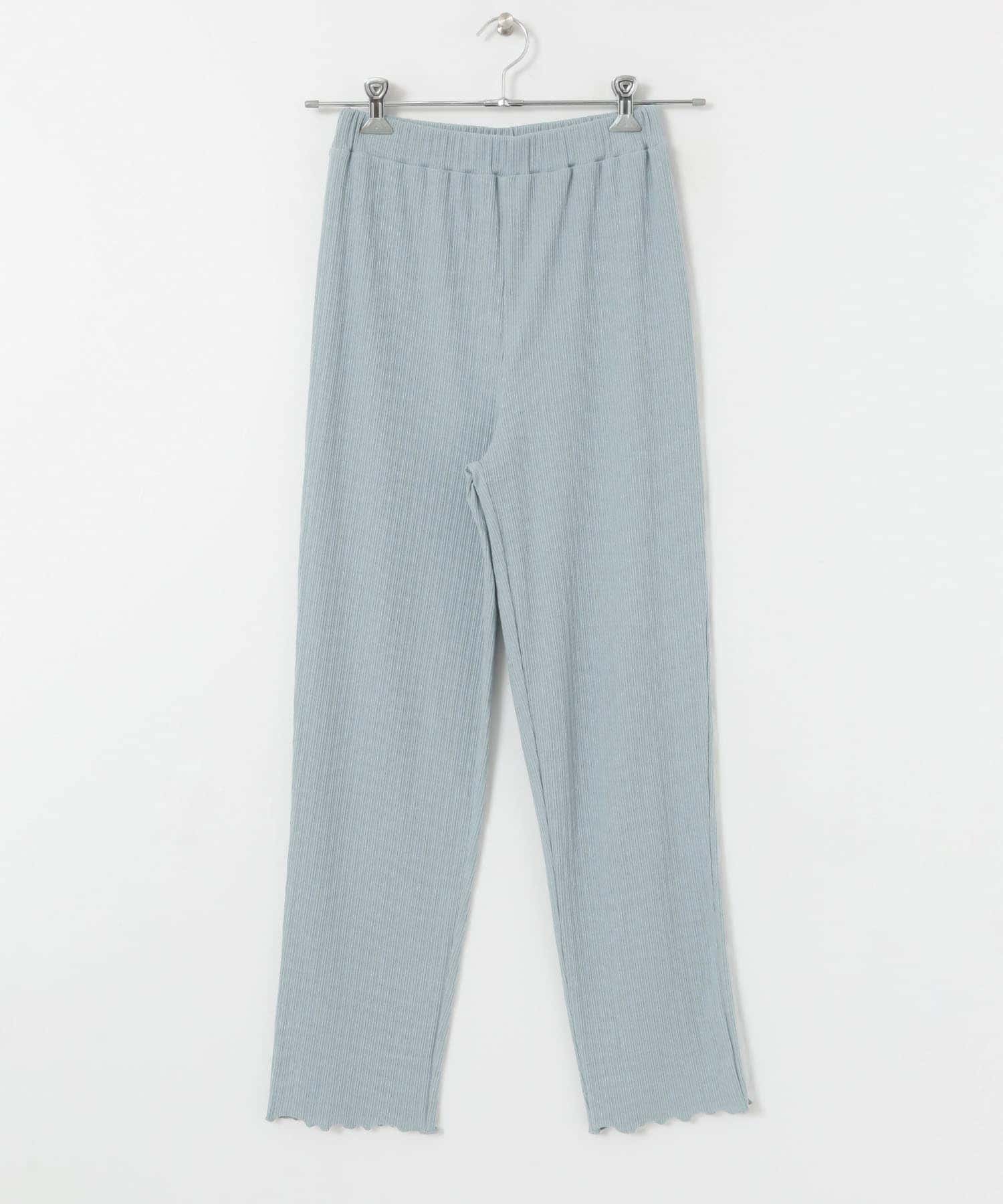 Uiscel　セルフカットリブパンツ L.BLUE one