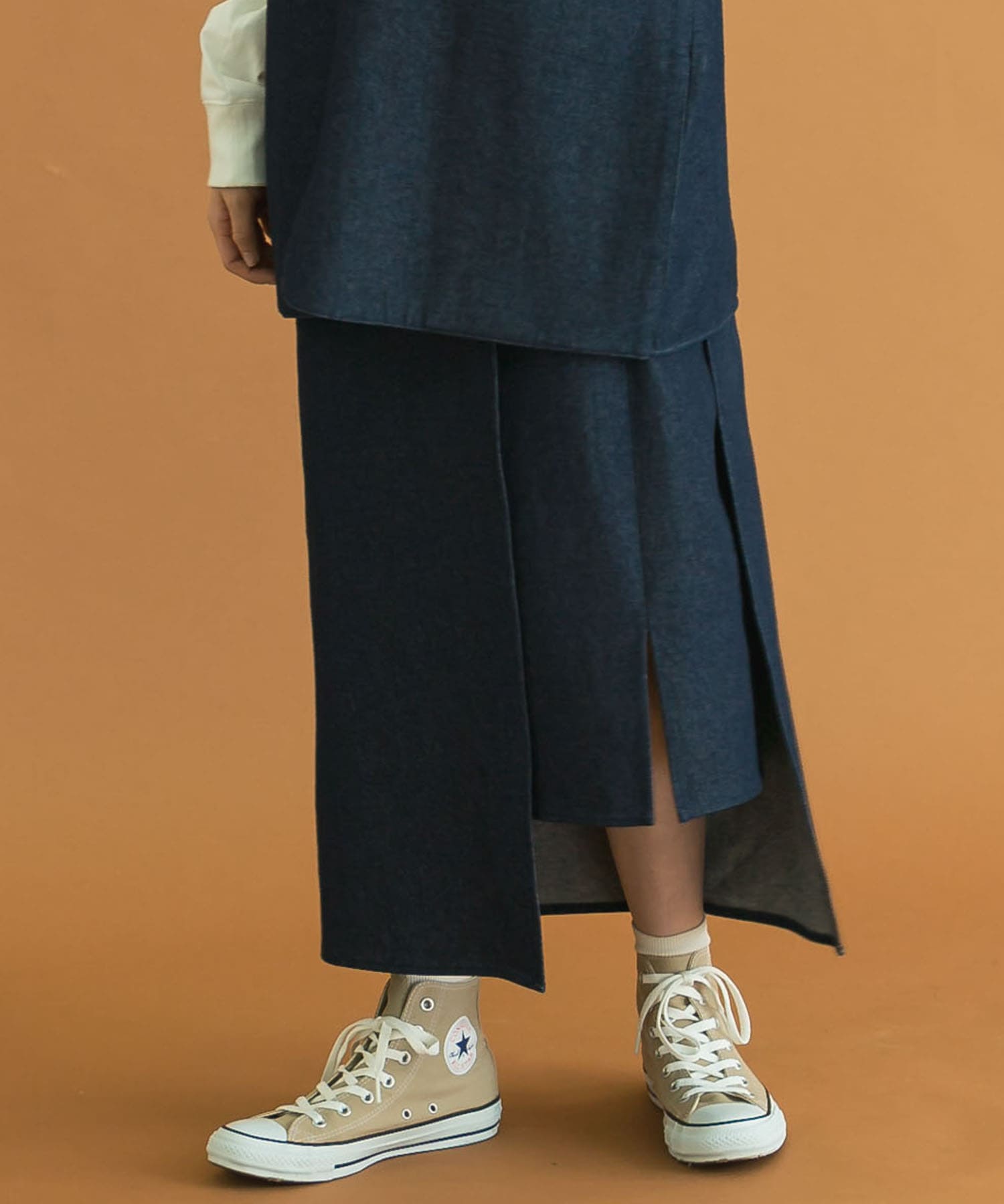 Uiscel　撥水デニムラップスカート