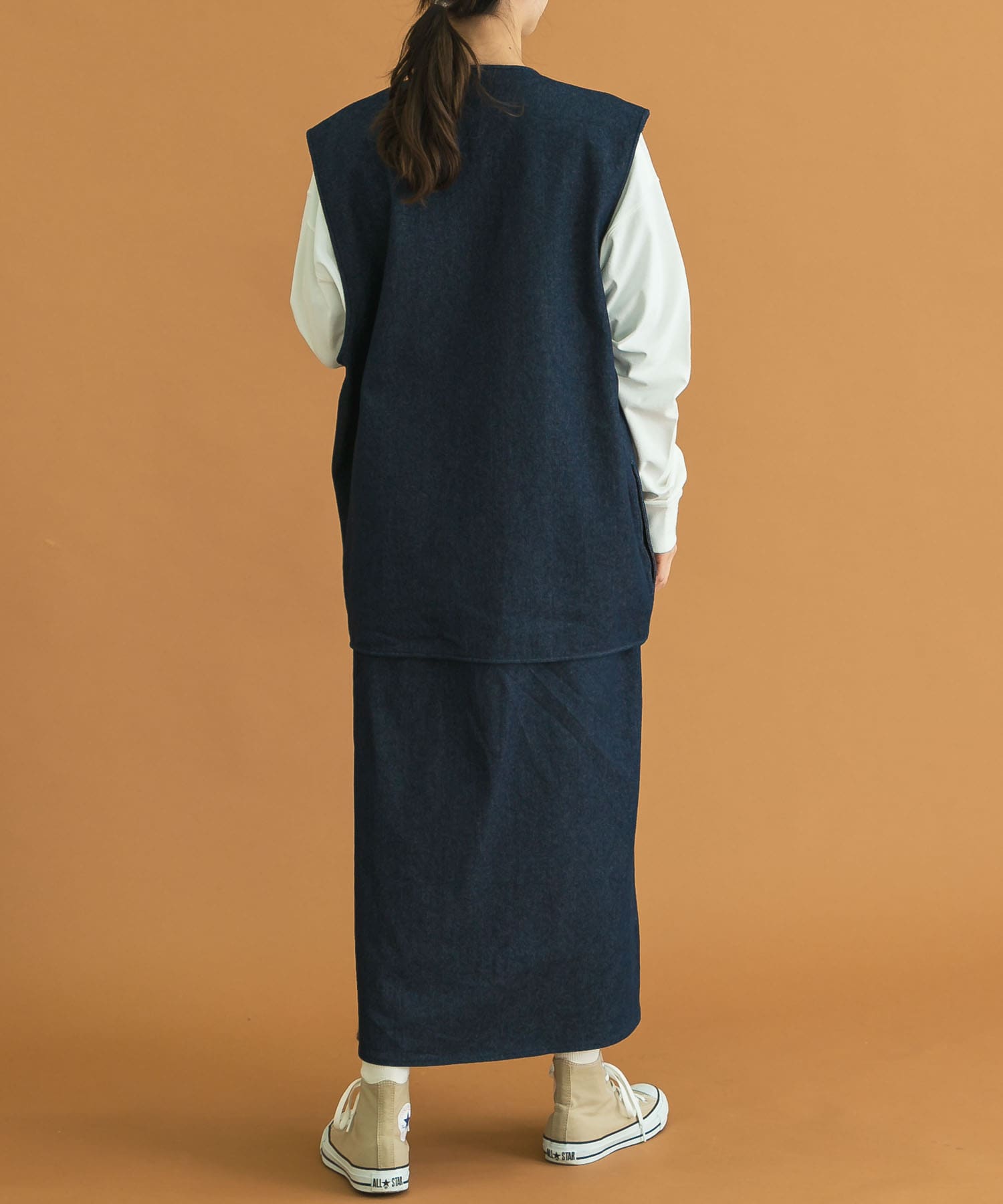 Uiscel　撥水デニムラップスカート ONE WASH S