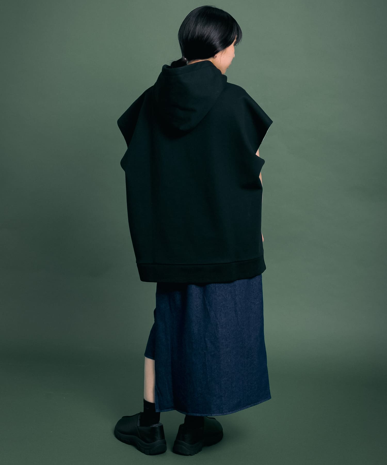 Uiscel　撥水デニムラップスカート ONE WASH M