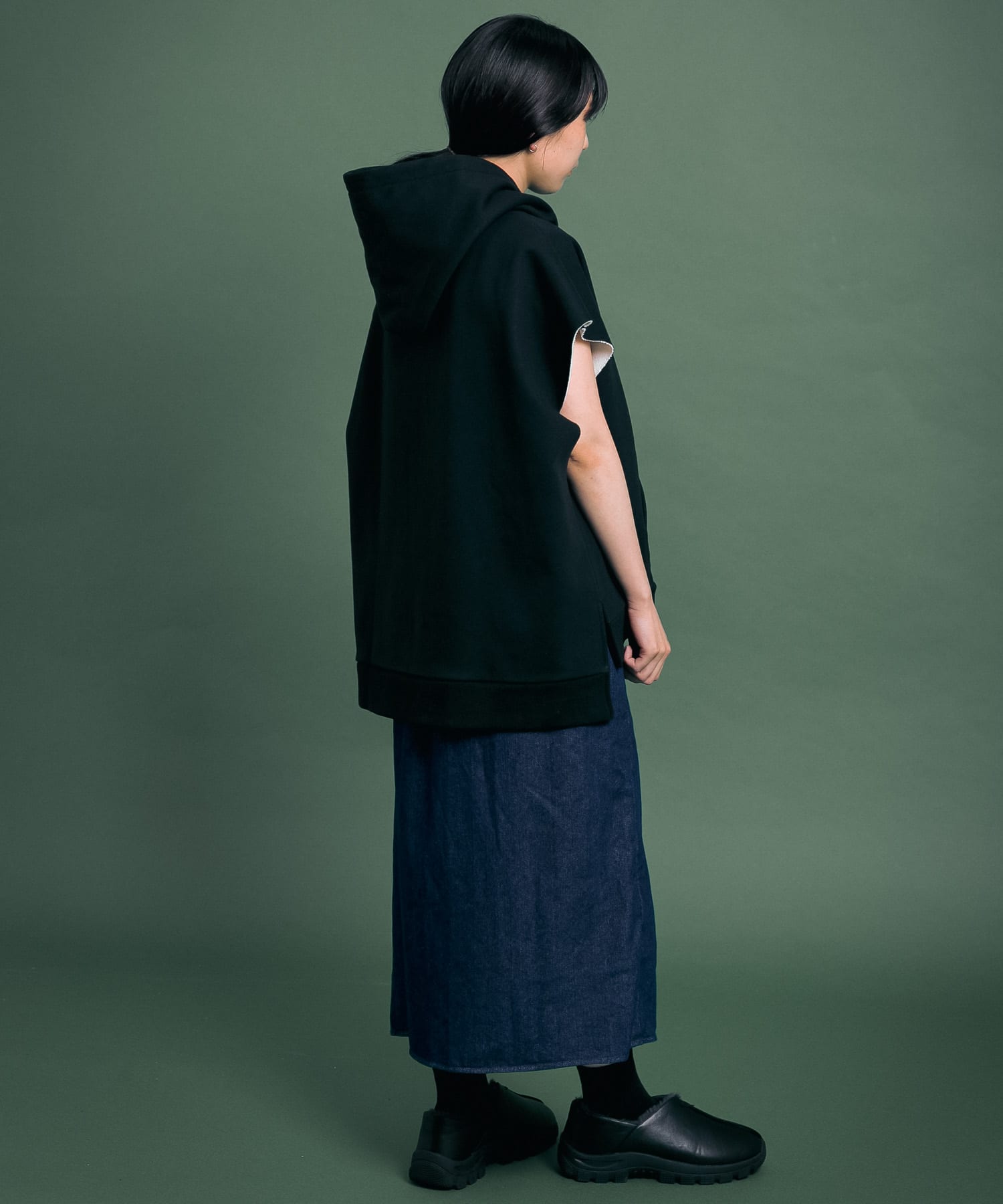 Uiscel　撥水デニムラップスカート ONE WASH S