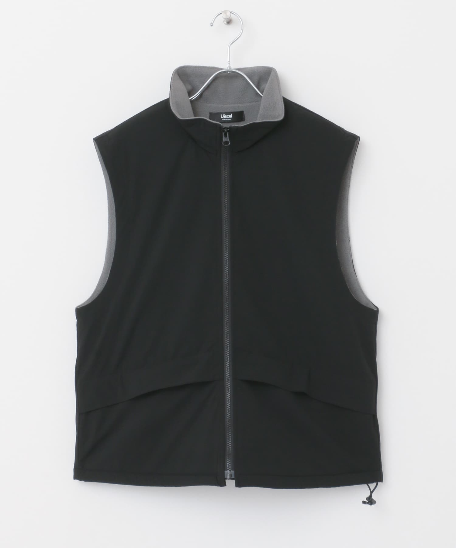 『WEB先行販売』『ユニセックス』Uiscel　フリースライニングZIPルーズベスト BLACK M