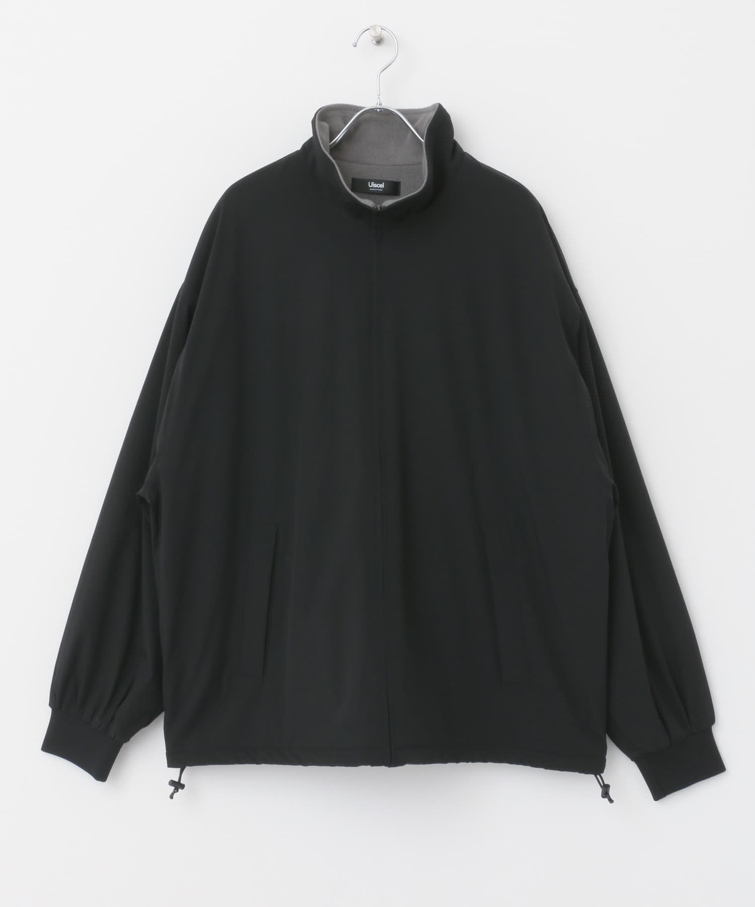 『WEB先行販売』『ユニセックス』Uiscel　フリースライニングZIPルーズブルゾン BLACK M
