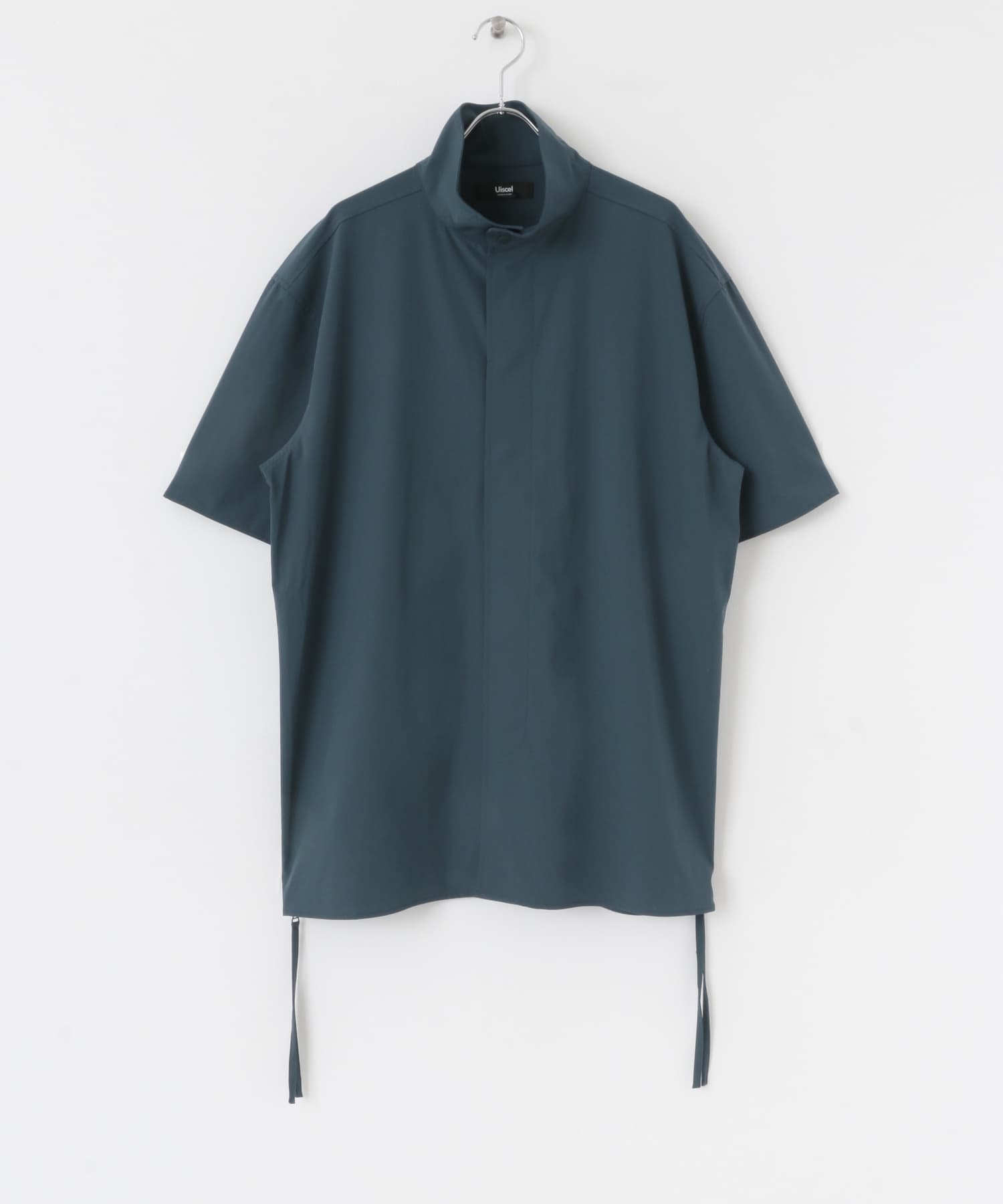 Uiscel　4wayストレッチサイドジップルーズシャツ BLUE M