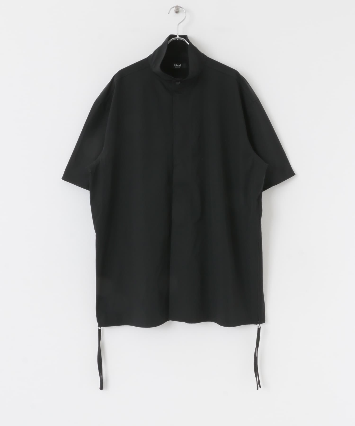 Uiscel　4wayストレッチサイドジップルーズシャツ BLACK M
