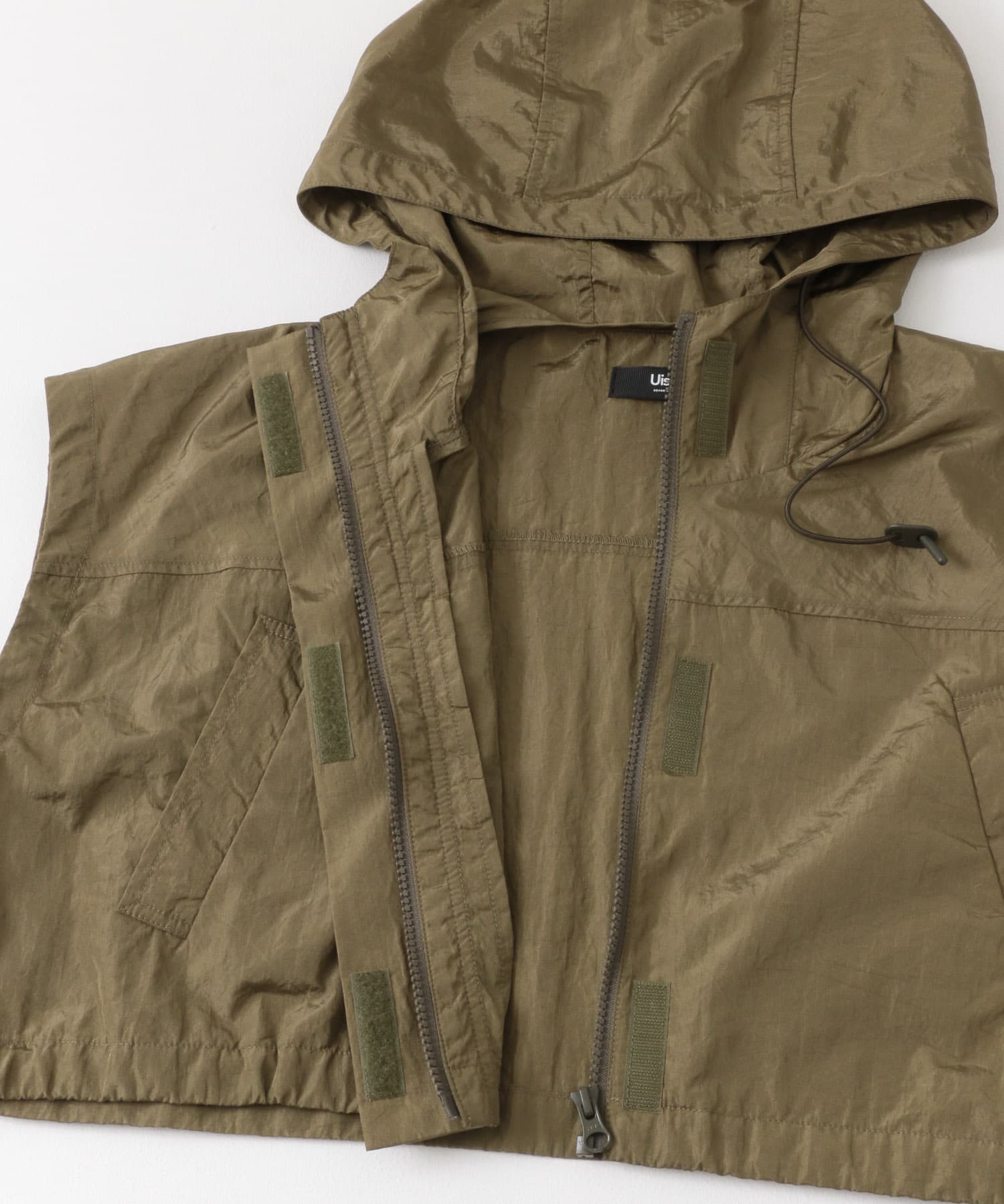 Uiscel　ナイロンクロップドパーカー KHAKI one