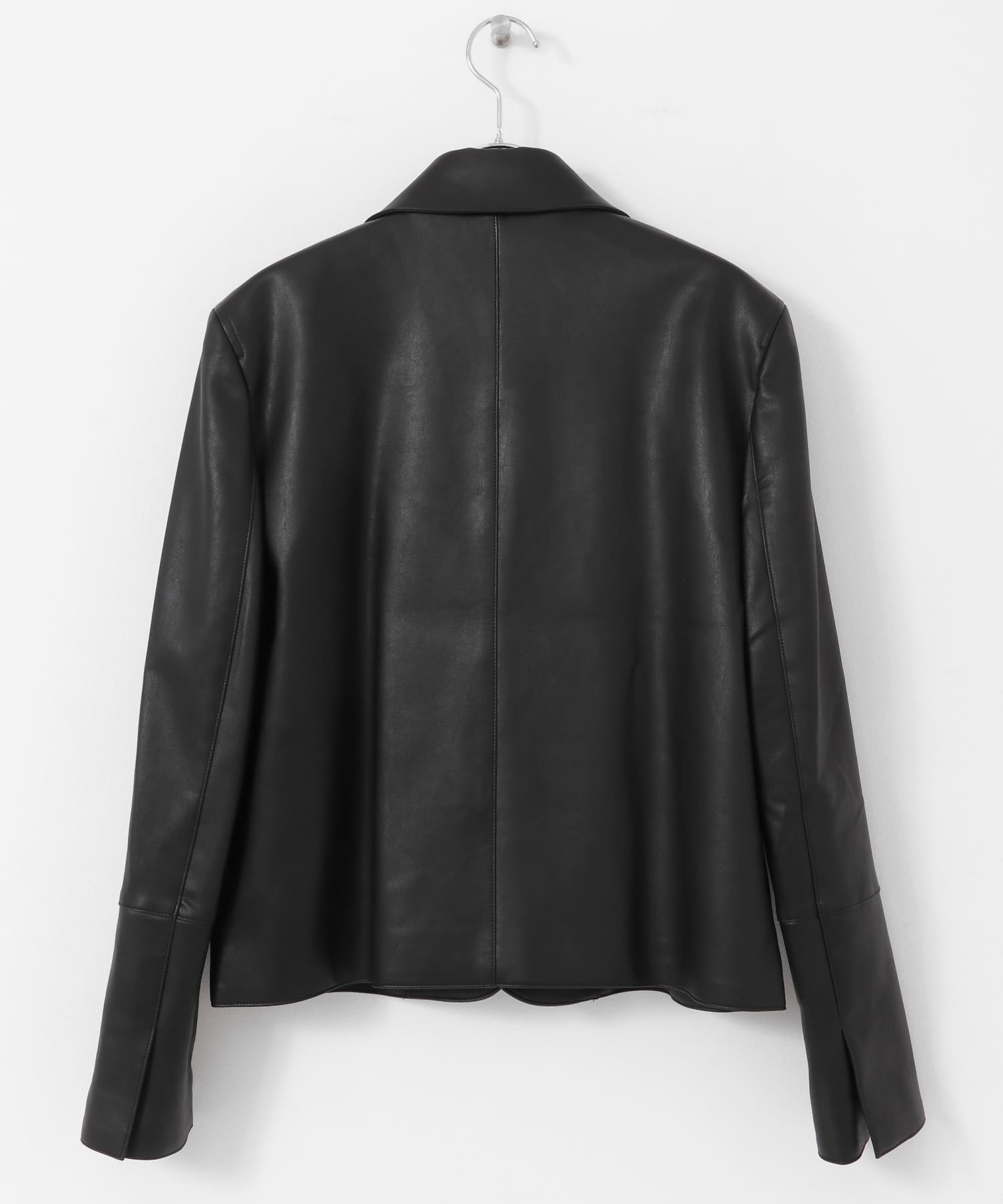 SYEE　フェイクレザークロップドジャケット BLACK one