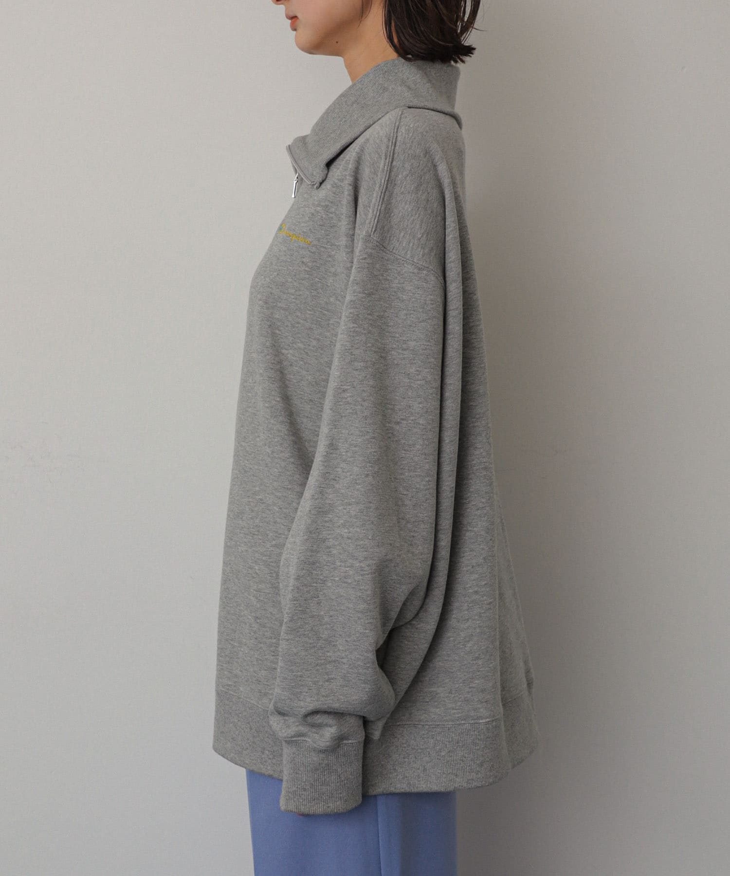 『別注』Champion×SENSE OF PLACE 　ルーズジップトップ GRAY one