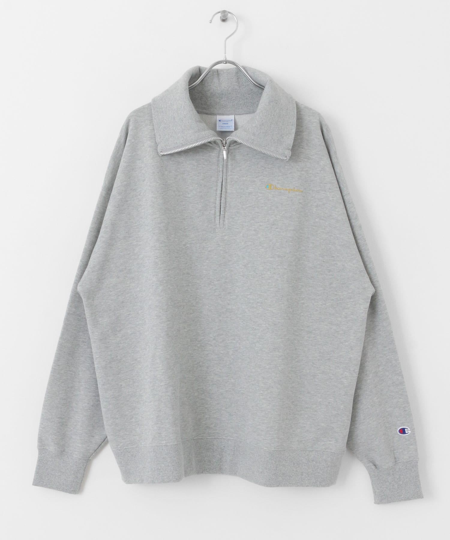 『別注』Champion×SENSE OF PLACE 　ルーズジップトップ GRAY one
