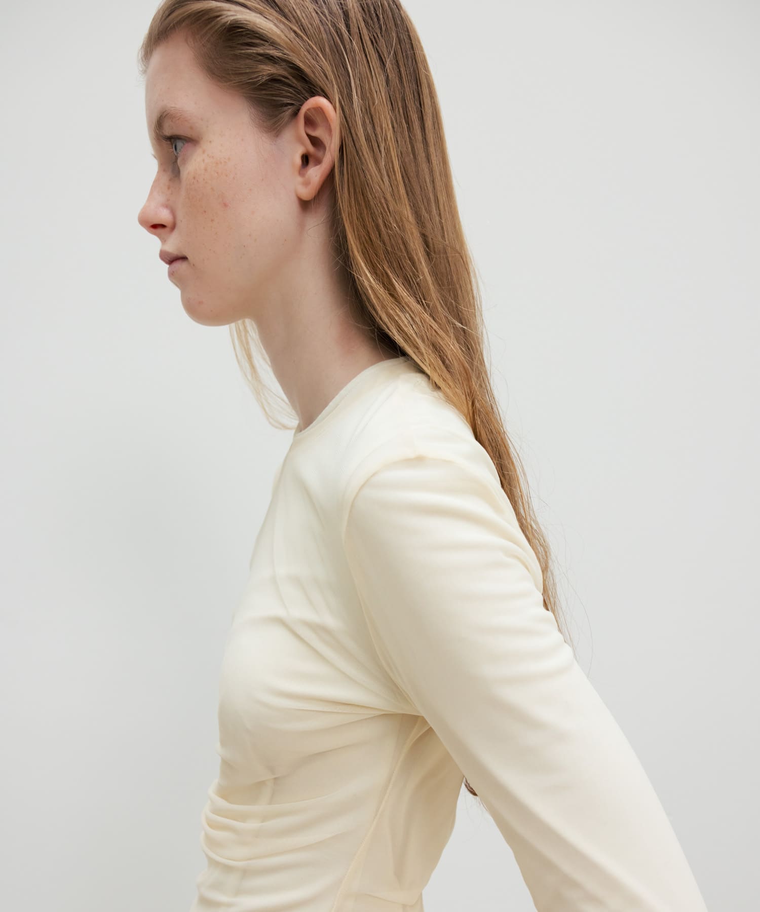 RRACE　Sheer Jersey Top Cream one
