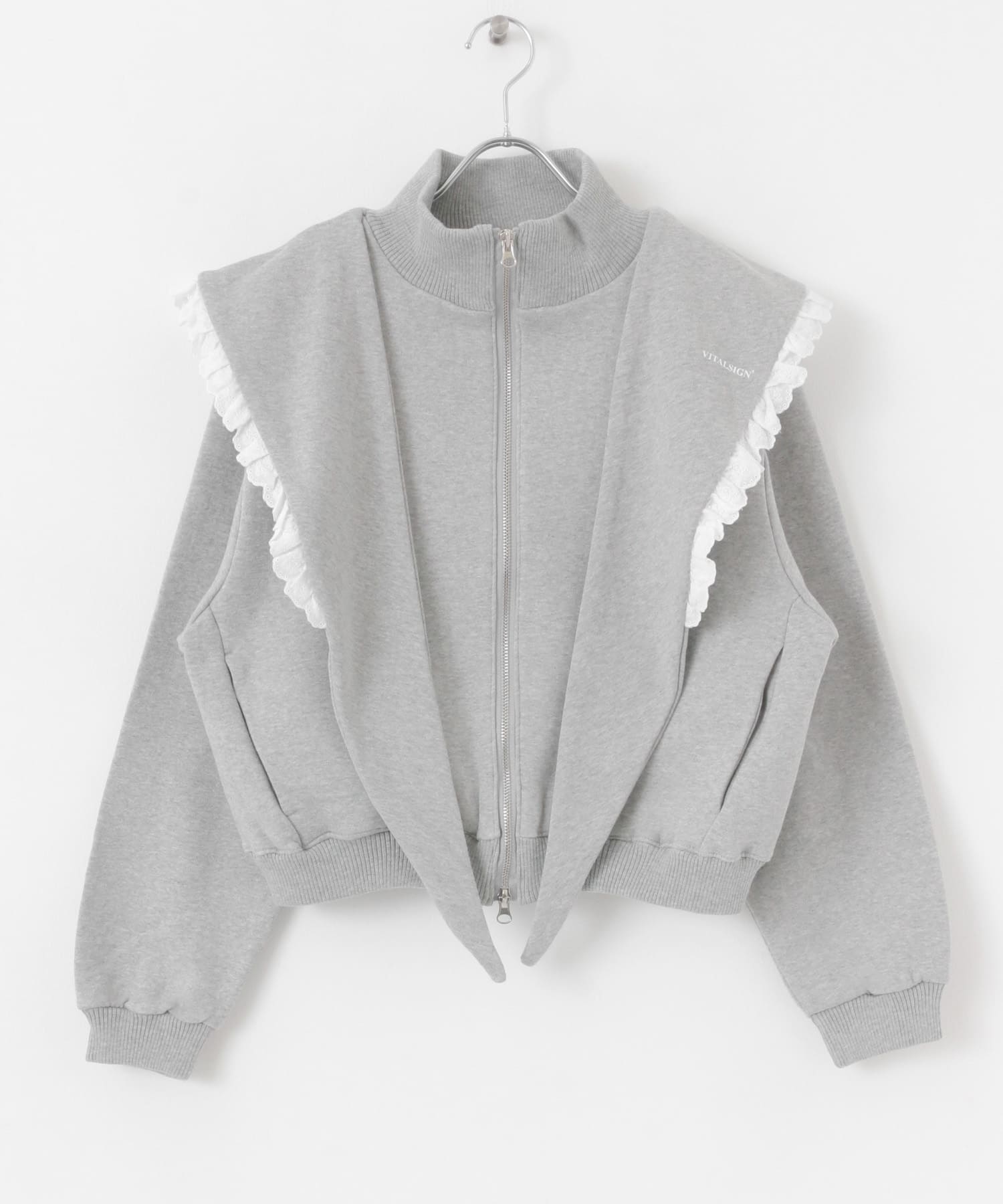 VITALSIGN　LaceCapeLogoZip-Up Grey one