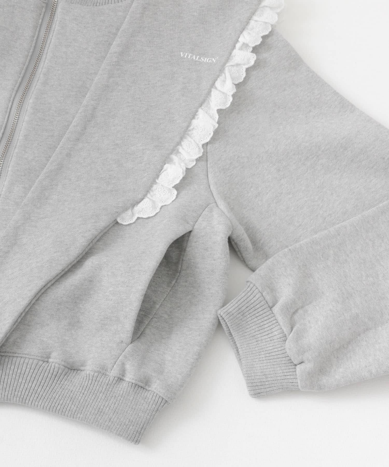 VITALSIGN　LaceCapeLogoZip-Up Grey one