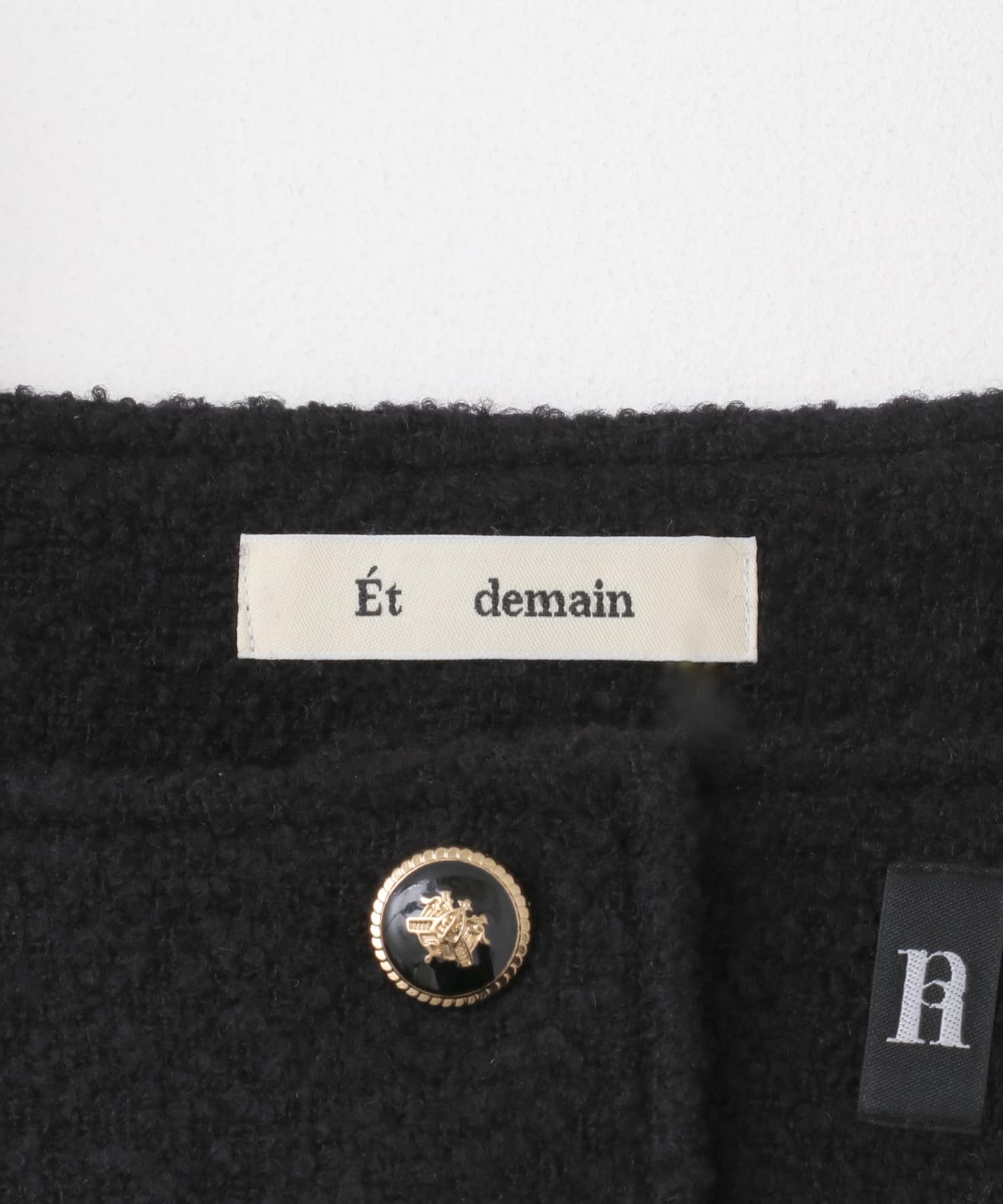 Et demain　wool boucle-tweed vest Black one